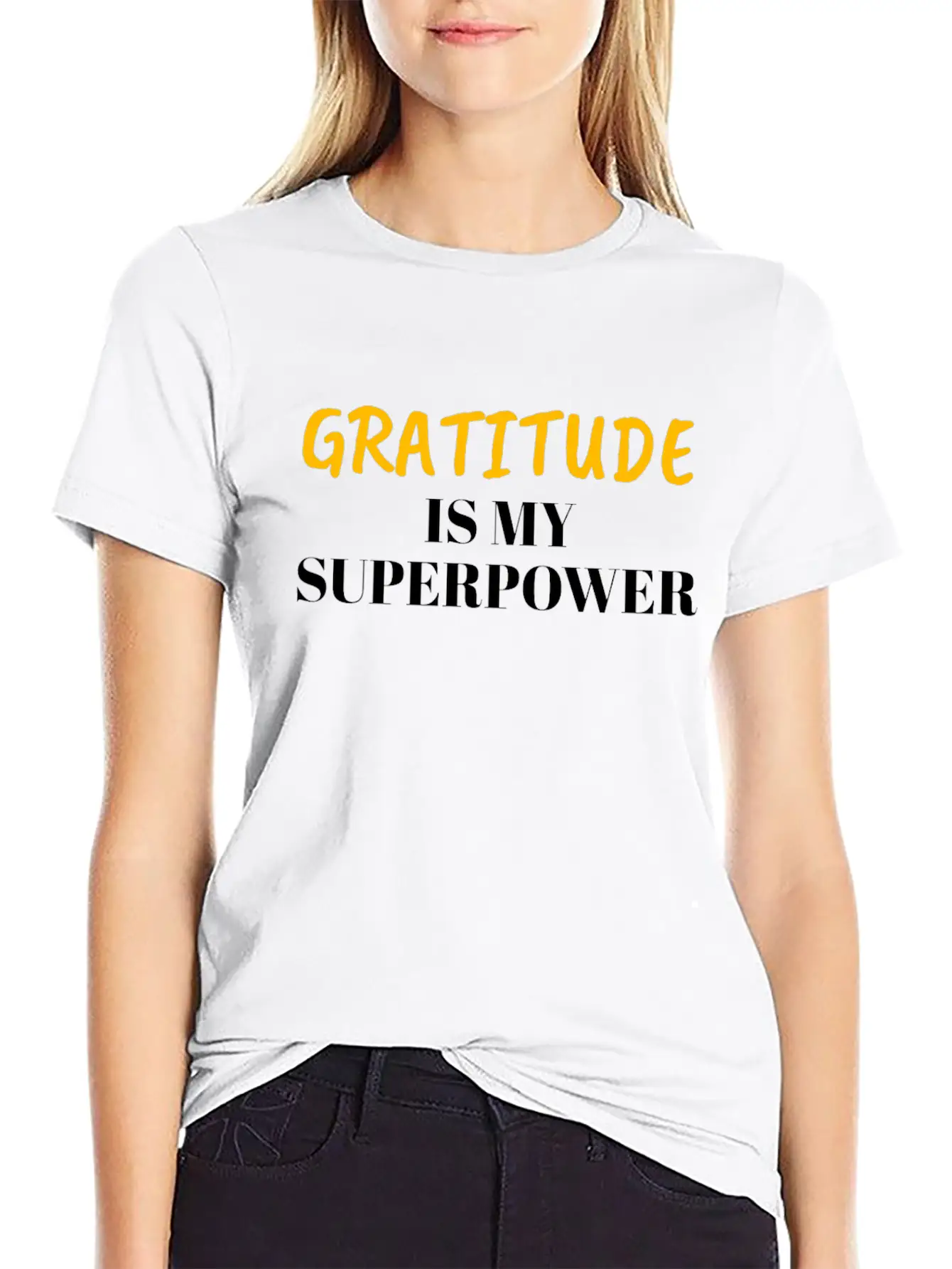 Gratitude Is My Superpower Timeless Short Sleeve Tee – Comfy And Minimalist Design