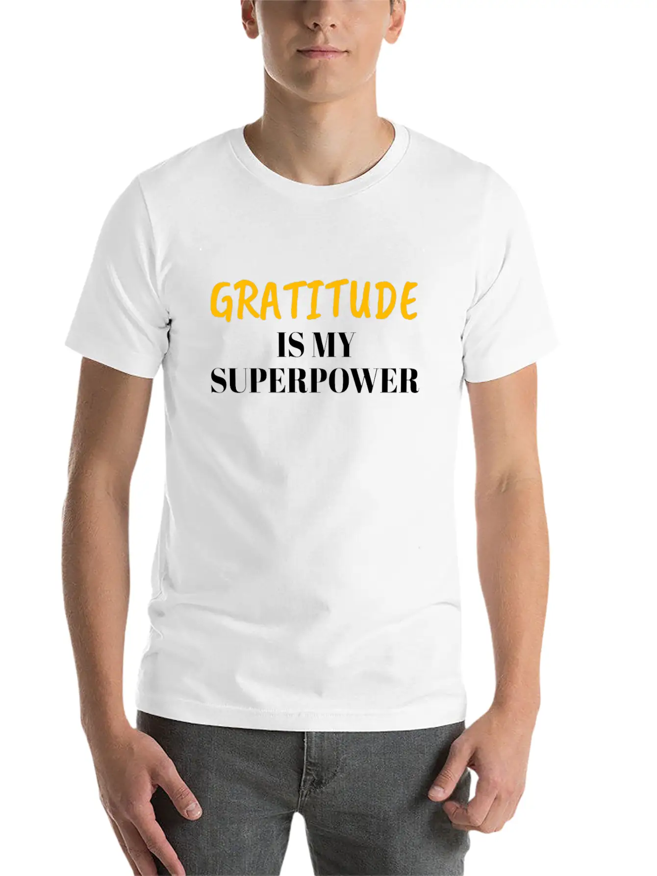 Gratitude Is My Superpower Timeless Short Sleeve Tee – Comfy And Minimalist Design