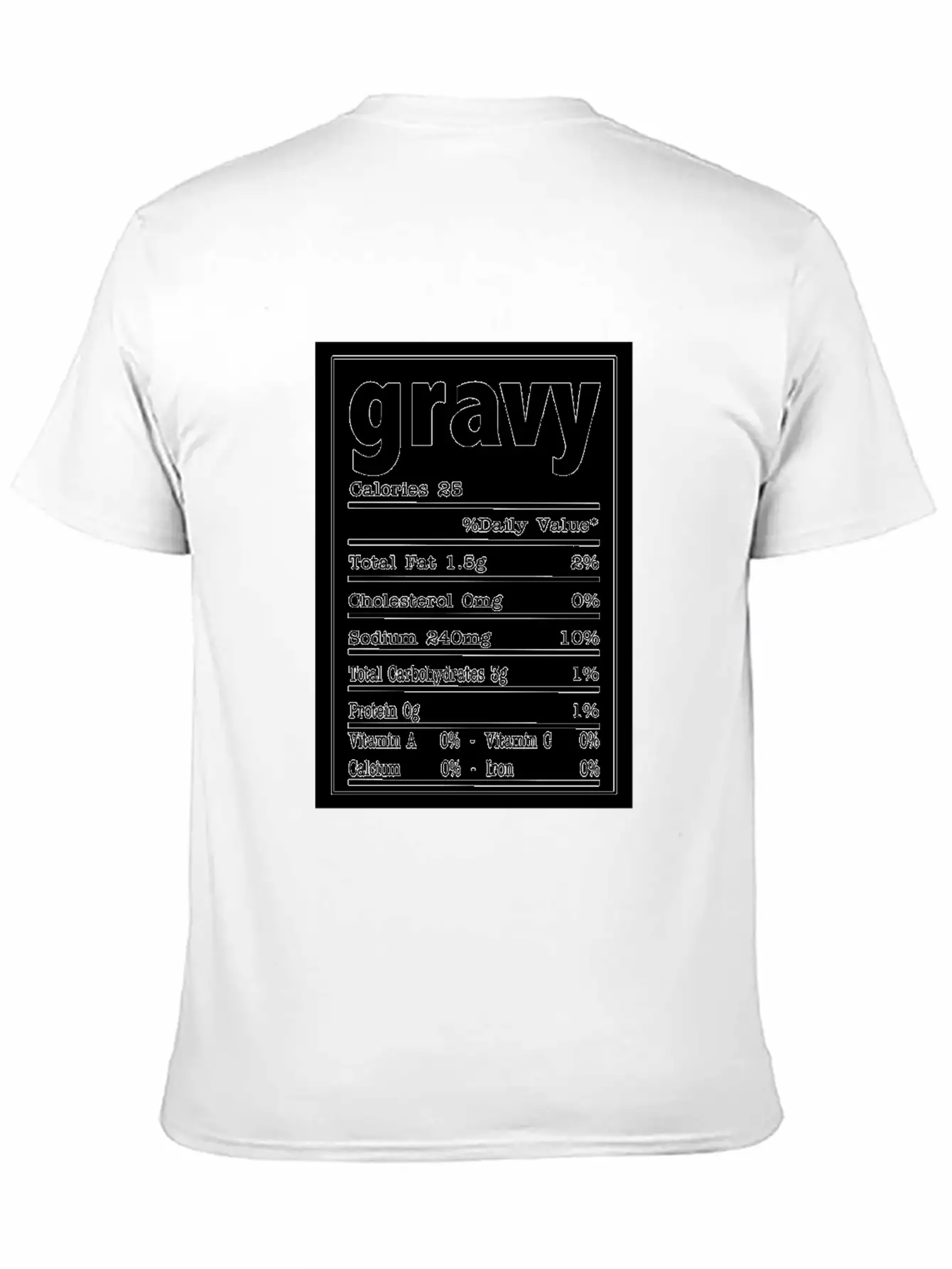 Gravy Nutrition Food Facts Costume Design Stylish Everyday T-Shirt – Unisex Basic Cotton Tee