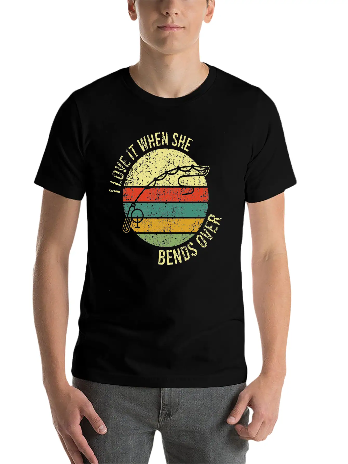 Great Fishing Tee For Fishers "I Love It When She Unisex Short Sleeve Soft Cotton T-Shirt – Casual Everyday Wear