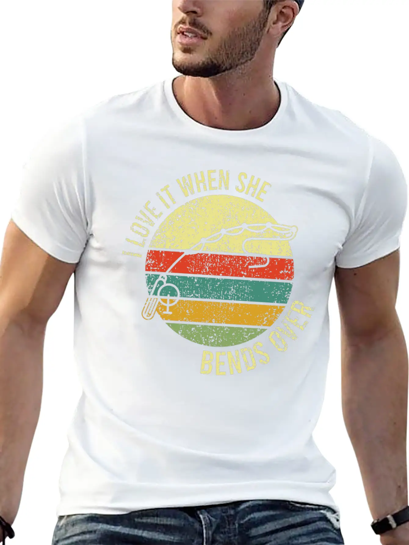 Great Fishing Tee For Fishers "I Love It When She Unisex Short Sleeve Soft Cotton T-Shirt – Casual Everyday Wear