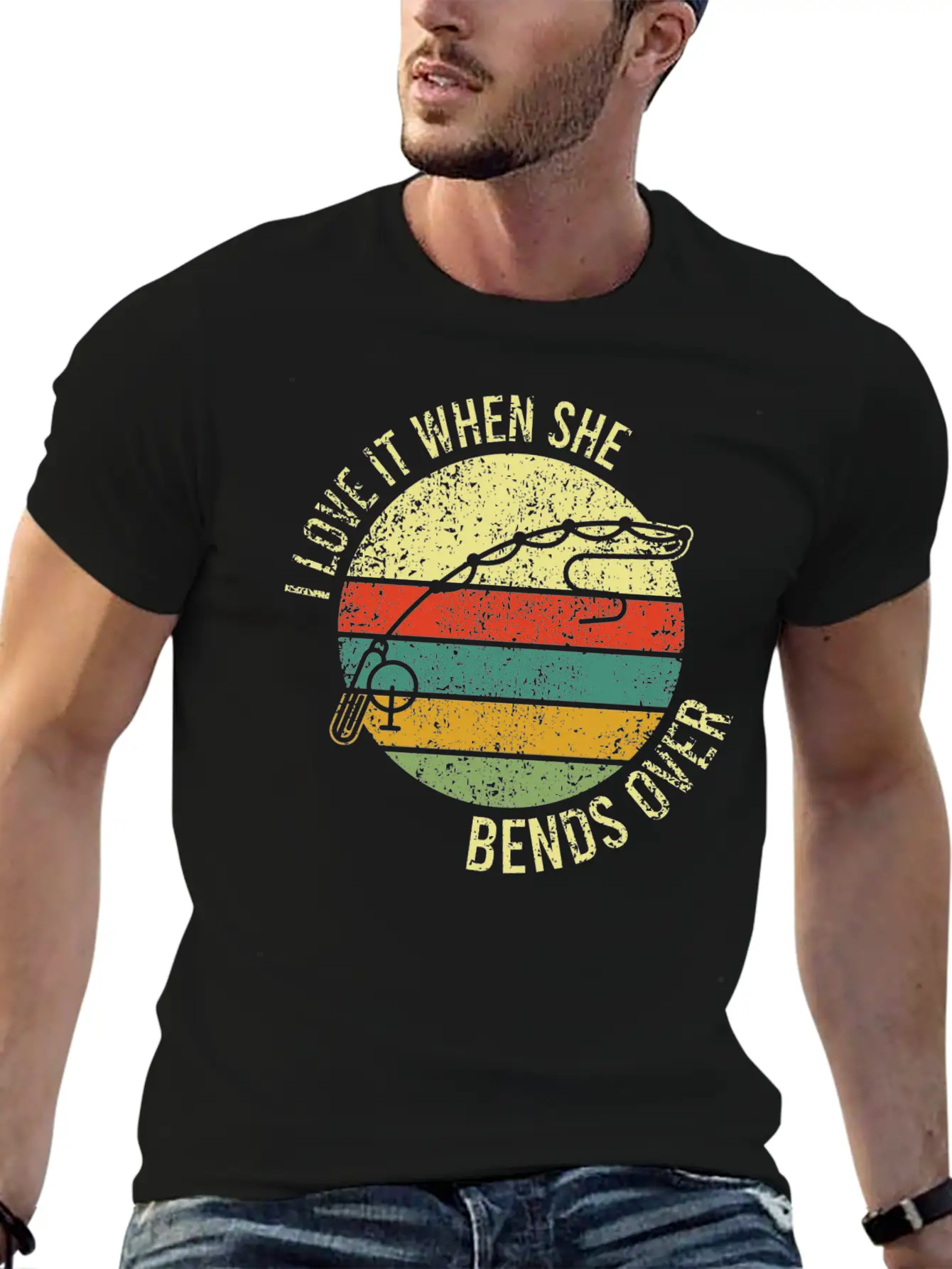 Great Fishing Tee For Fishers "I Love It When She Unisex Short Sleeve Soft Cotton T-Shirt – Casual Everyday Wear