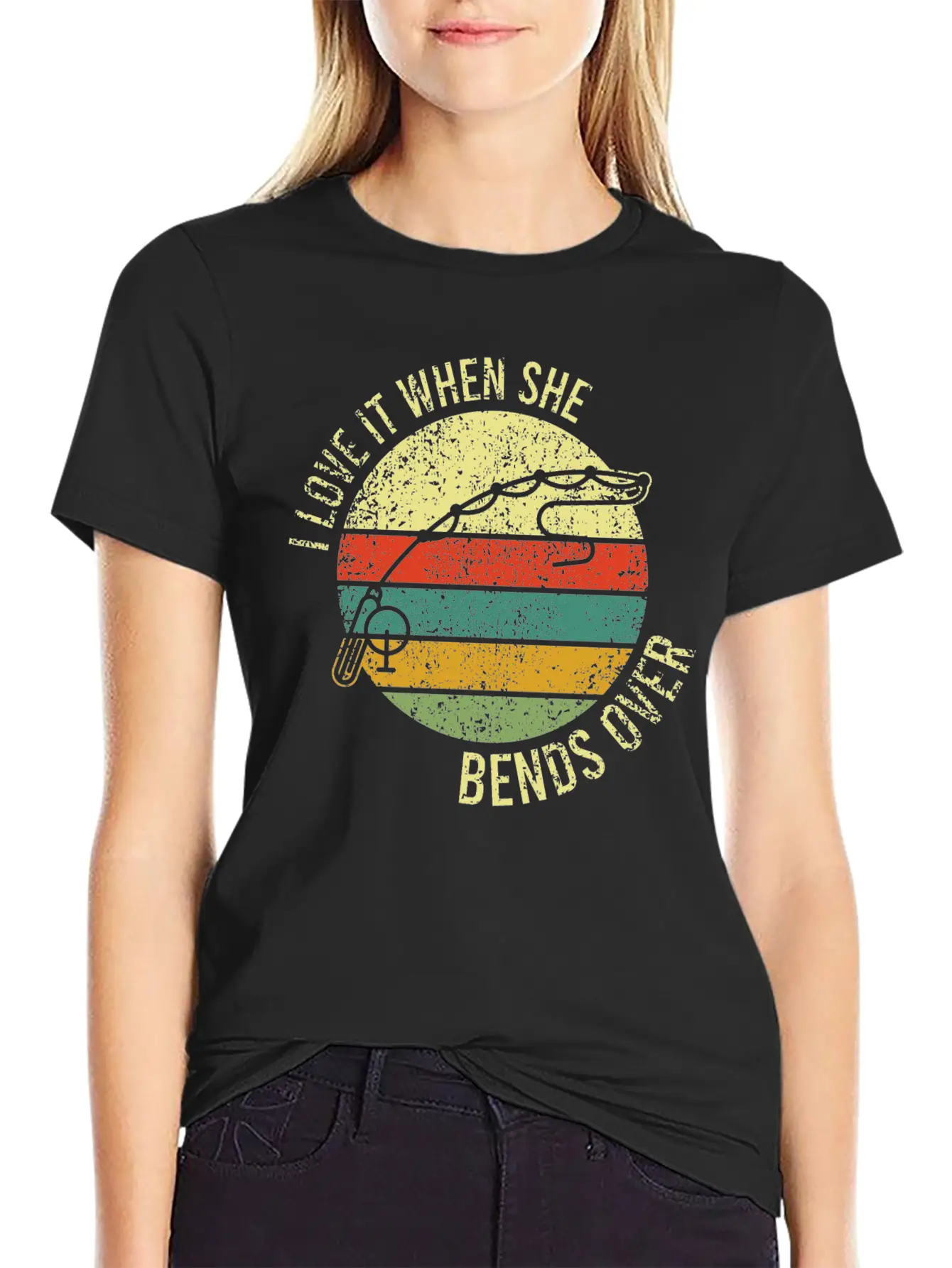 Great Fishing Tee For Fishers "I Love It When She Unisex Short Sleeve Soft Cotton T-Shirt – Casual Everyday Wear