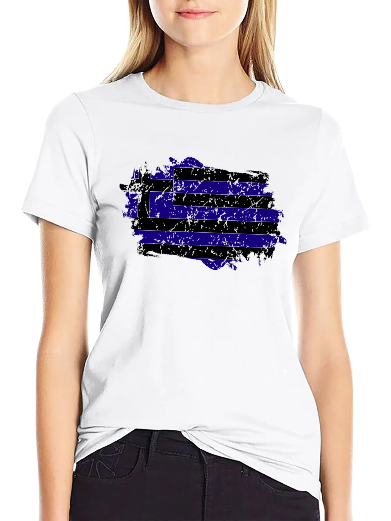 Greece Flag Grunge Country Flag Greece Timeless Short Sleeve Tee – Comfy And Minimalist Design