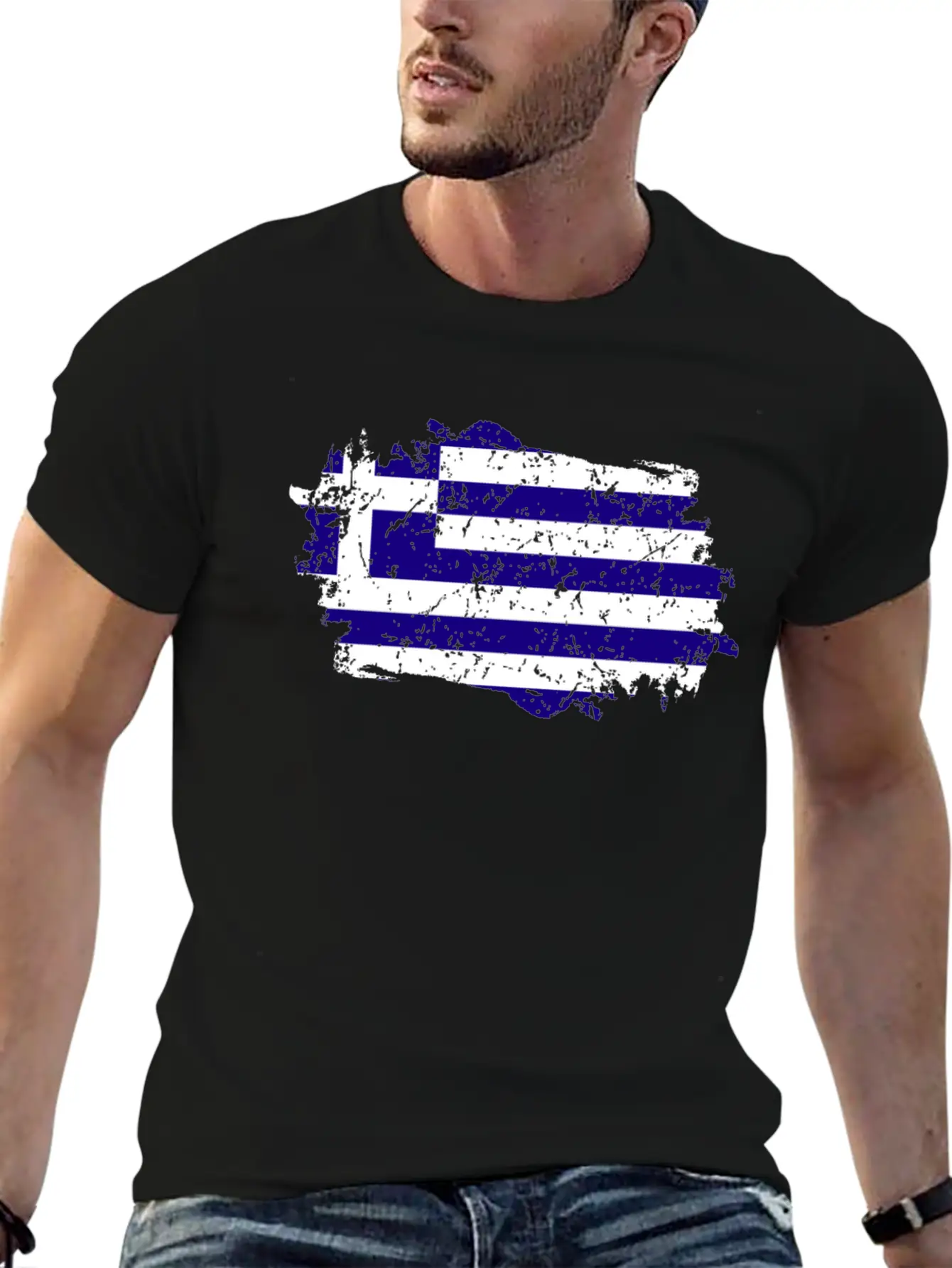 Greece Flag Grunge Country Flag Greece Timeless Short Sleeve Tee – Comfy And Minimalist Design