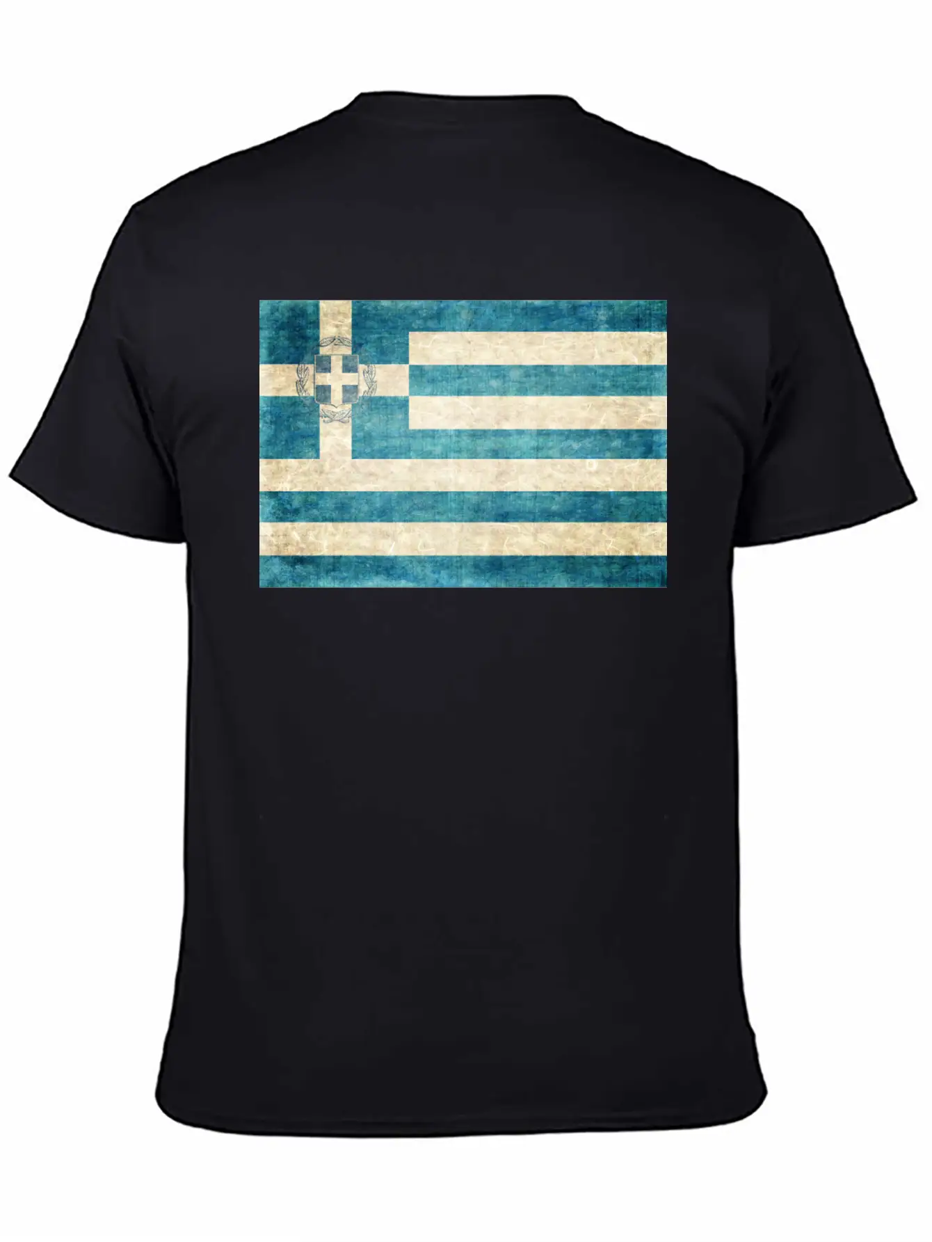 Greece Flag Grunge Unisex Short Sleeve Soft Cotton T-Shirt – Casual Everyday Wear