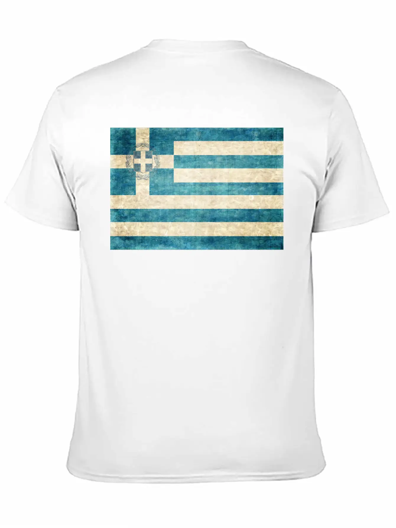 Greece Flag Grunge Unisex Short Sleeve Soft Cotton T-Shirt – Casual Everyday Wear