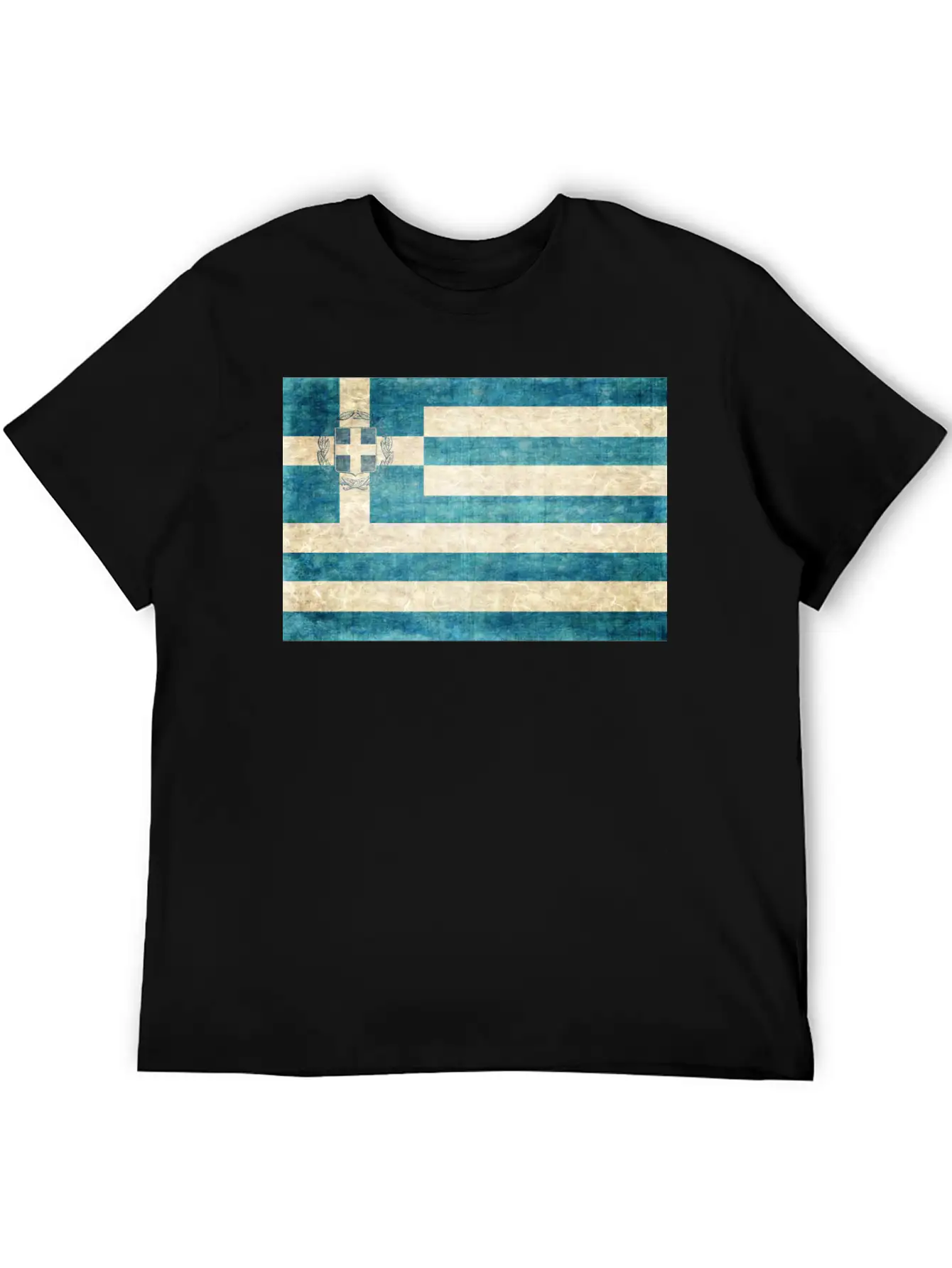 Greece Flag Grunge Unisex Short Sleeve Soft Cotton T-Shirt – Casual Everyday Wear