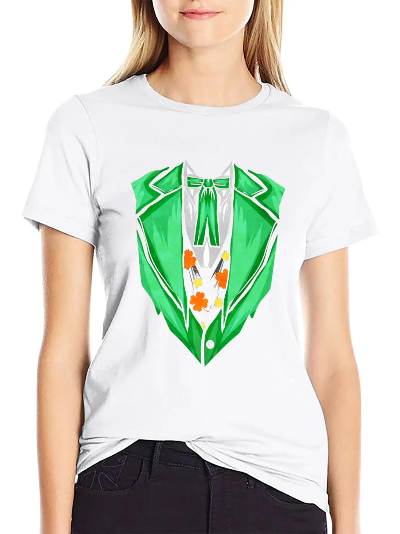 Green Outfit With Bow For St. Patricks Day Timeless Short Sleeve Tee – Comfy And Minimalist Design