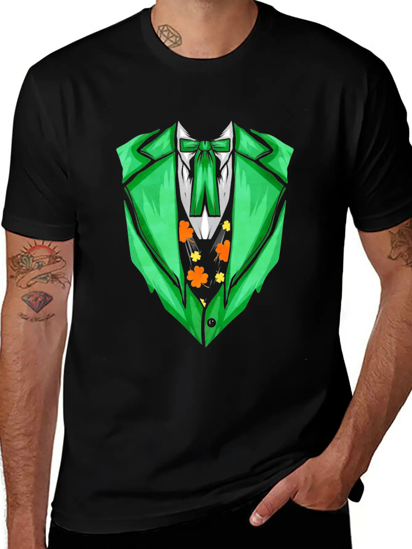 Green Outfit With Bow For St. Patricks Day Unisex Short Sleeve Soft Cotton T-Shirt – Casual Everyday Wear
