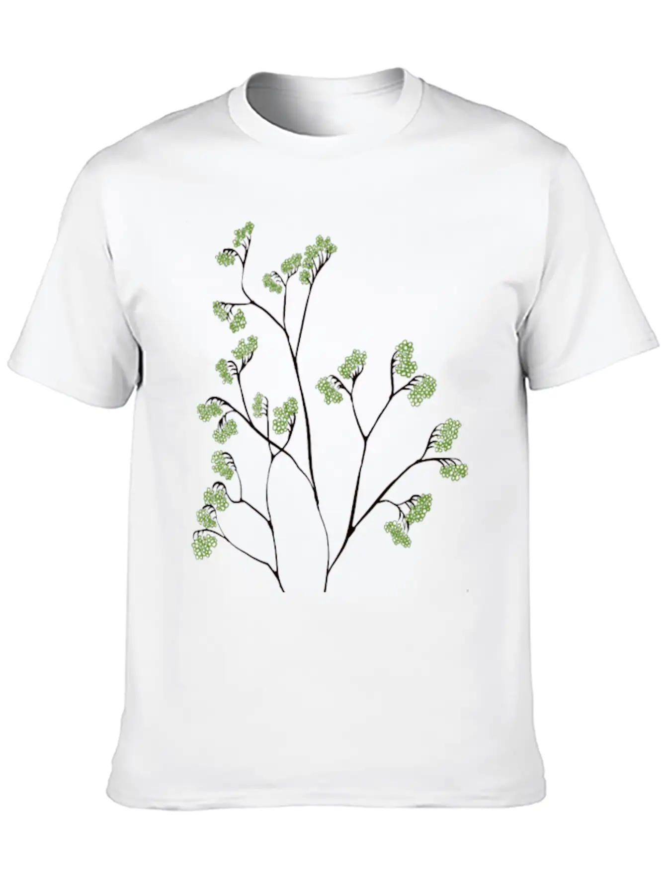 Green Plant Minimalist Botanical Art Stylish Everyday T-Shirt – Unisex Basic Cotton Tee
