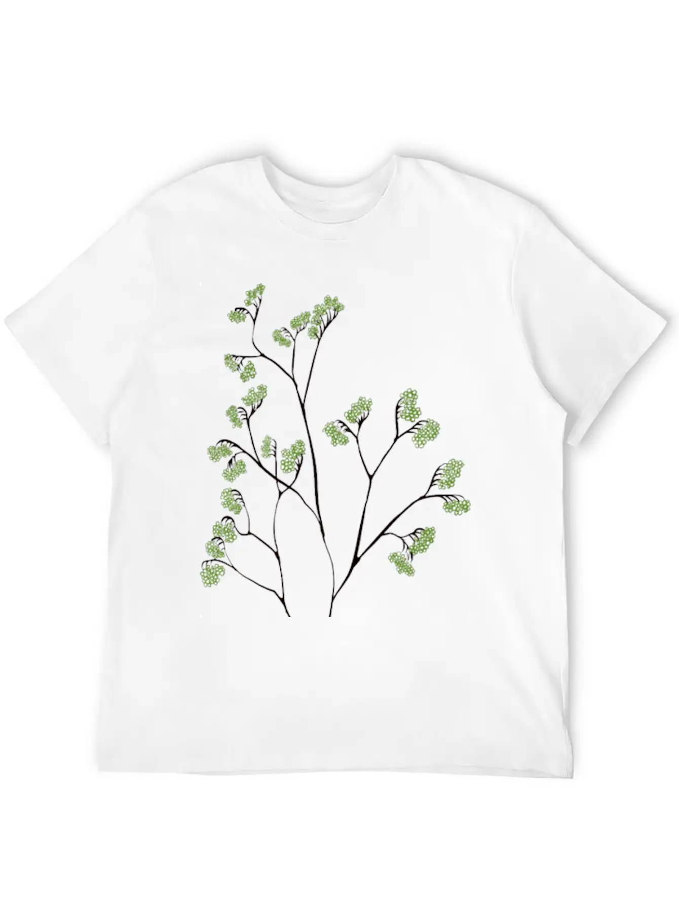 Green Plant Minimalist Botanical Art Stylish Everyday T-Shirt – Unisex Basic Cotton Tee