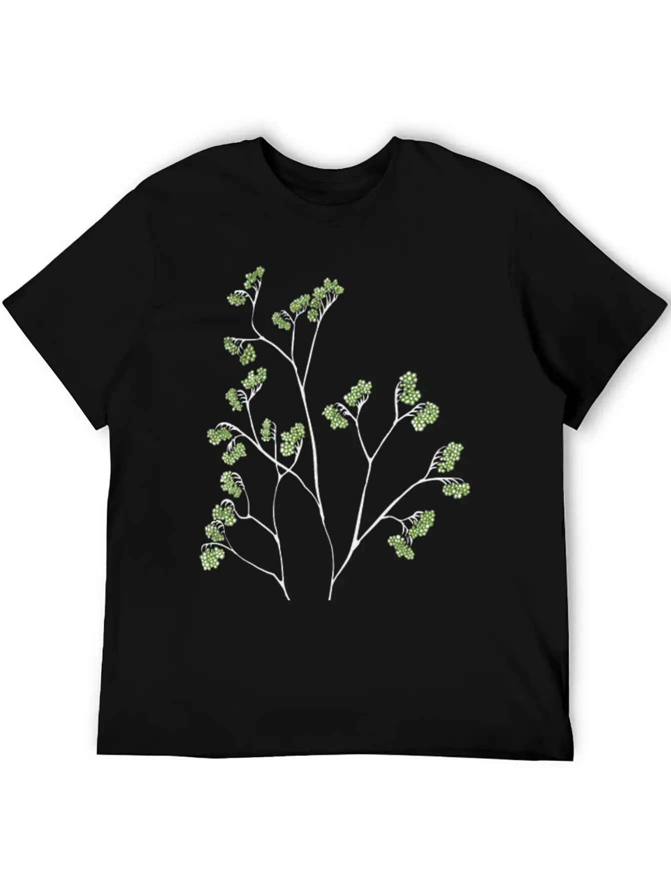 Green Plant Minimalist Botanical Art Stylish Everyday T-Shirt – Unisex Basic Cotton Tee