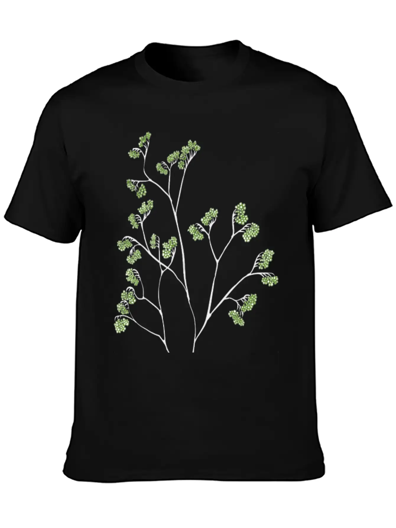 Green Plant Minimalist Botanical Art Stylish Everyday T-Shirt – Unisex Basic Cotton Tee