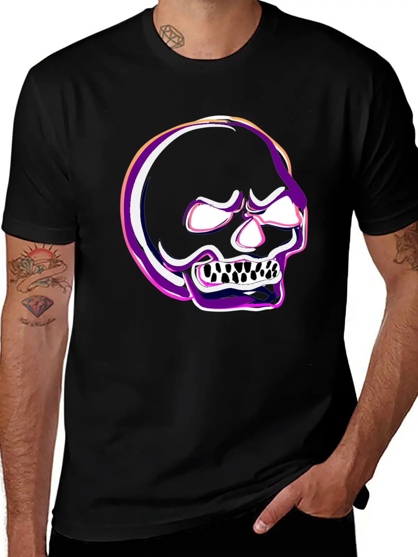 Green Skull Bones Rage Evil Unisex Short Sleeve Soft Cotton T-Shirt – Casual Everyday Wear