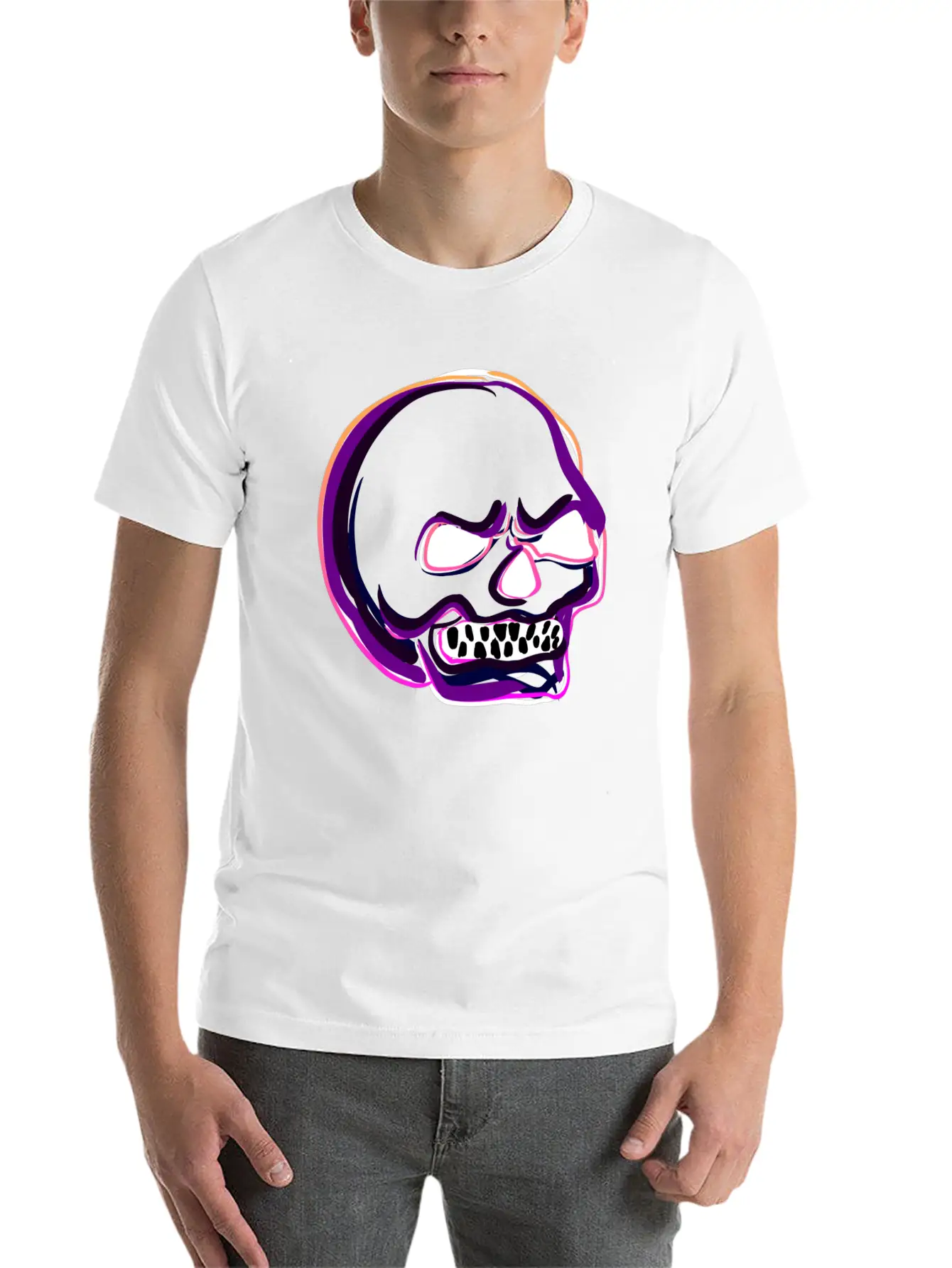 Green Skull Bones Rage Evil Unisex Short Sleeve Soft Cotton T-Shirt – Casual Everyday Wear