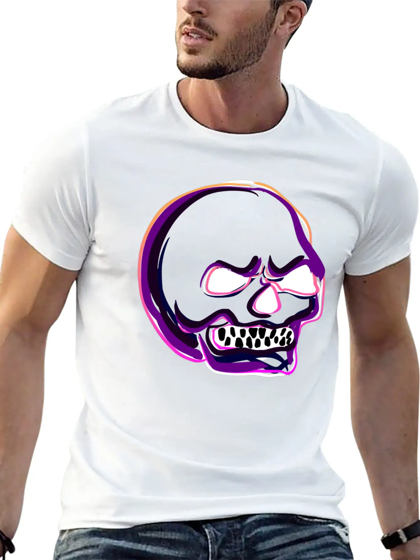 Green Skull Bones Rage Evil Unisex Short Sleeve Soft Cotton T-Shirt – Casual Everyday Wear