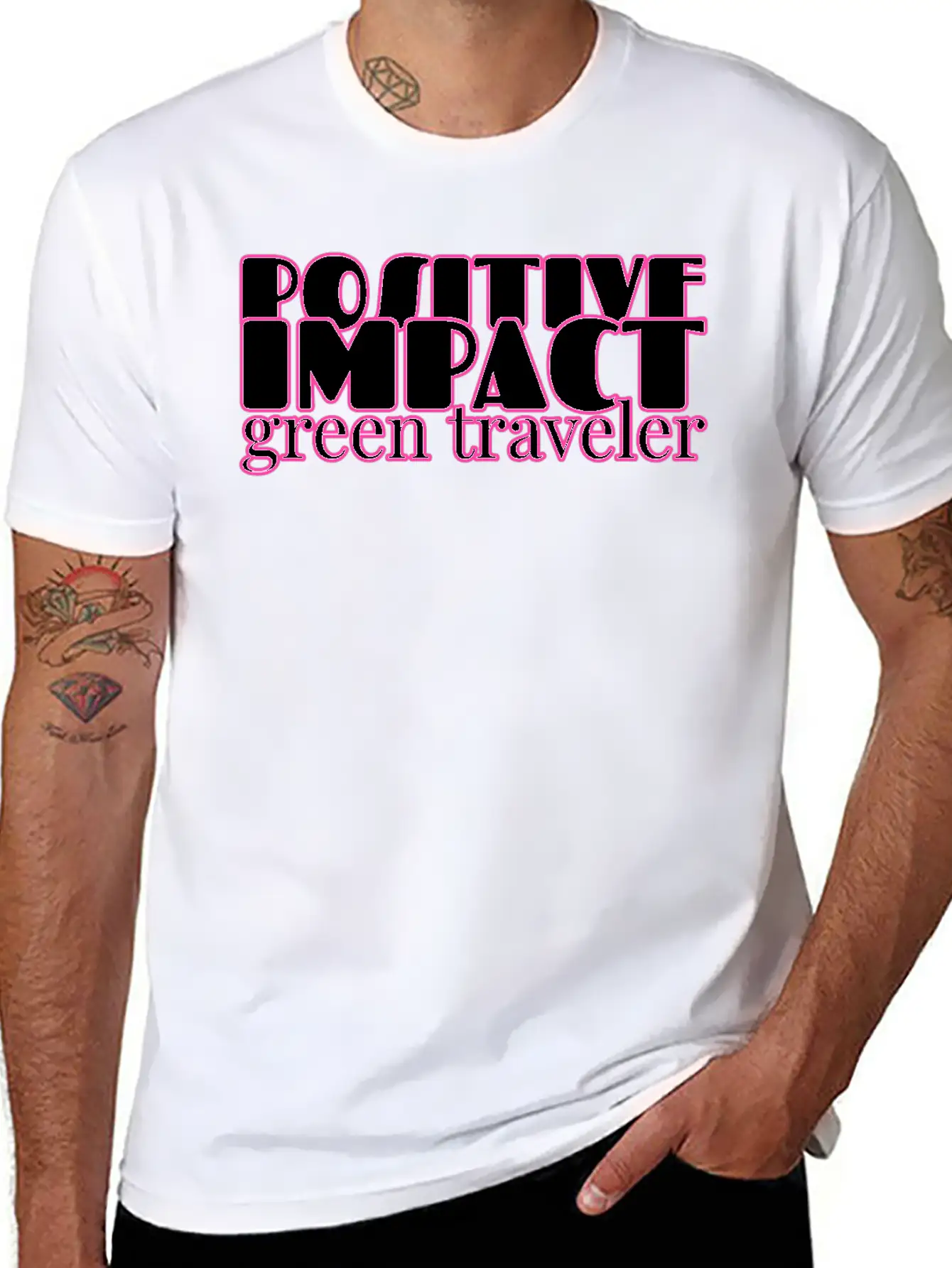 Green Traveler. Tourist, Traveling, Travel Unisex Short Sleeve Soft Cotton T-Shirt – Casual Everyday Wear