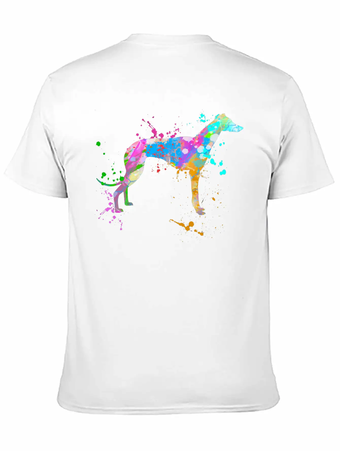 Greyhound Dog Watercolor Splash Art Paint Drip Spl Essential Unisex Summer Tee – Soft Cotton Casual Fit