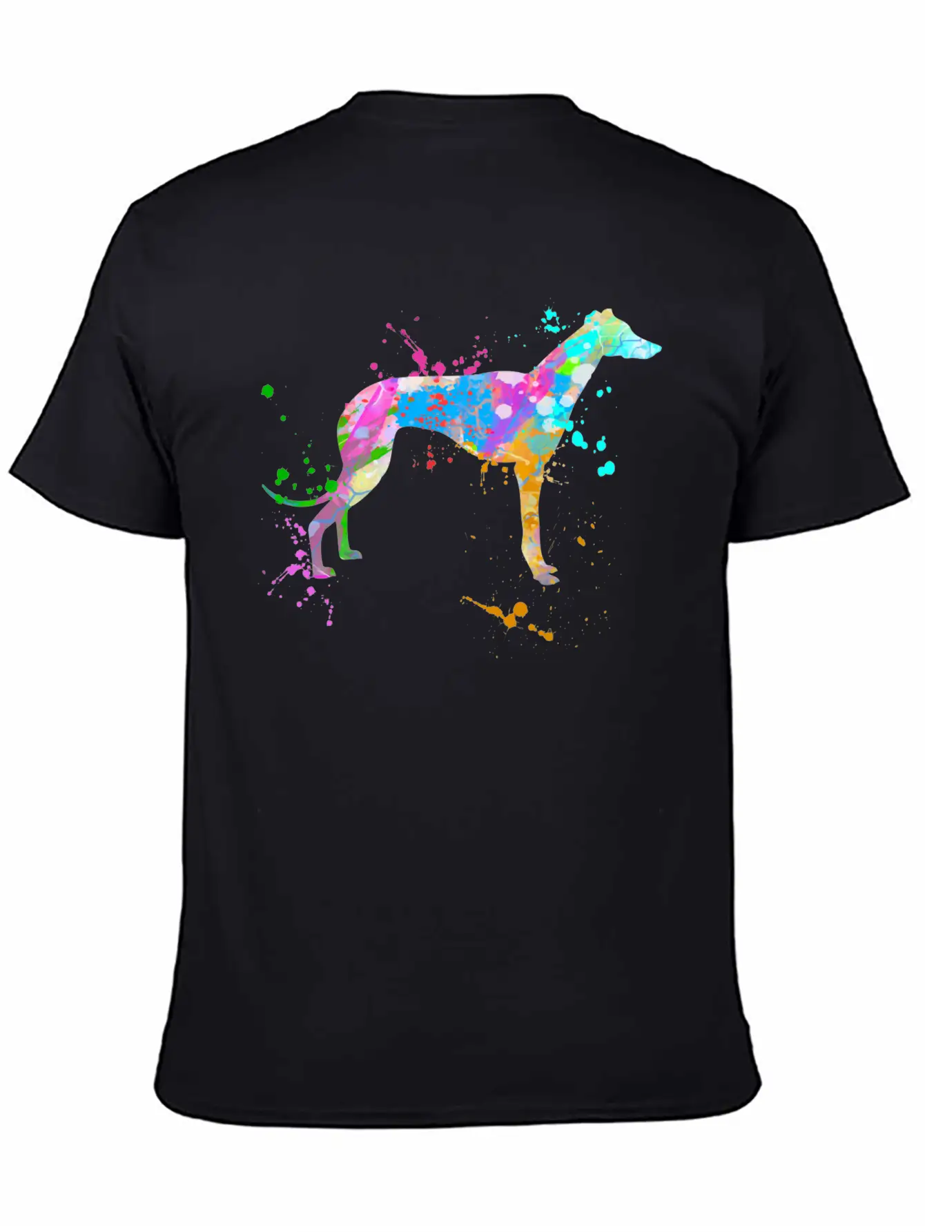 Greyhound Dog Watercolor Splash Art Paint Drip Spl Essential Unisex Summer Tee – Soft Cotton Casual Fit