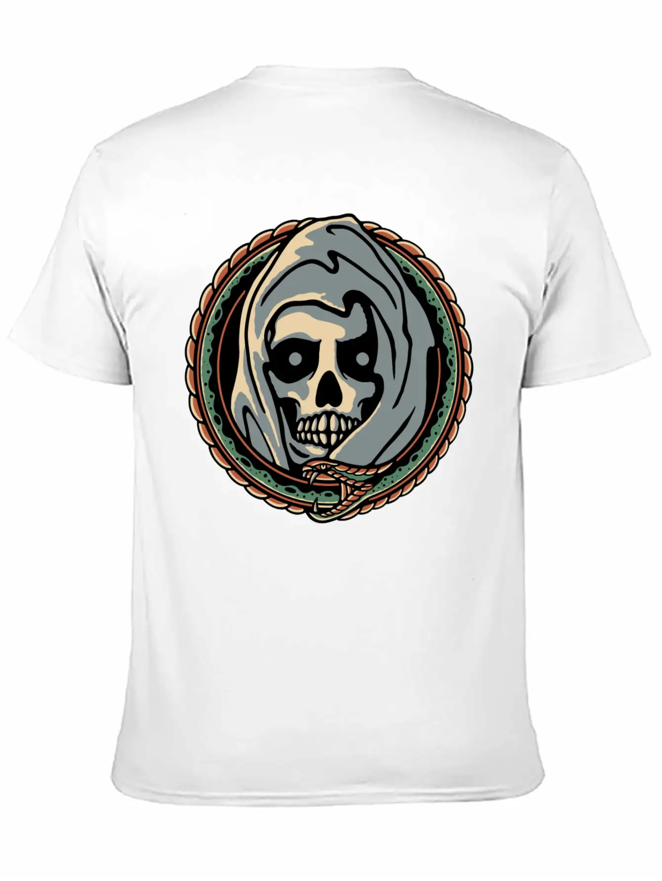 Grim Reaper And Snake Comfortable Minimalist Graphic Tee – Summer Style Essential