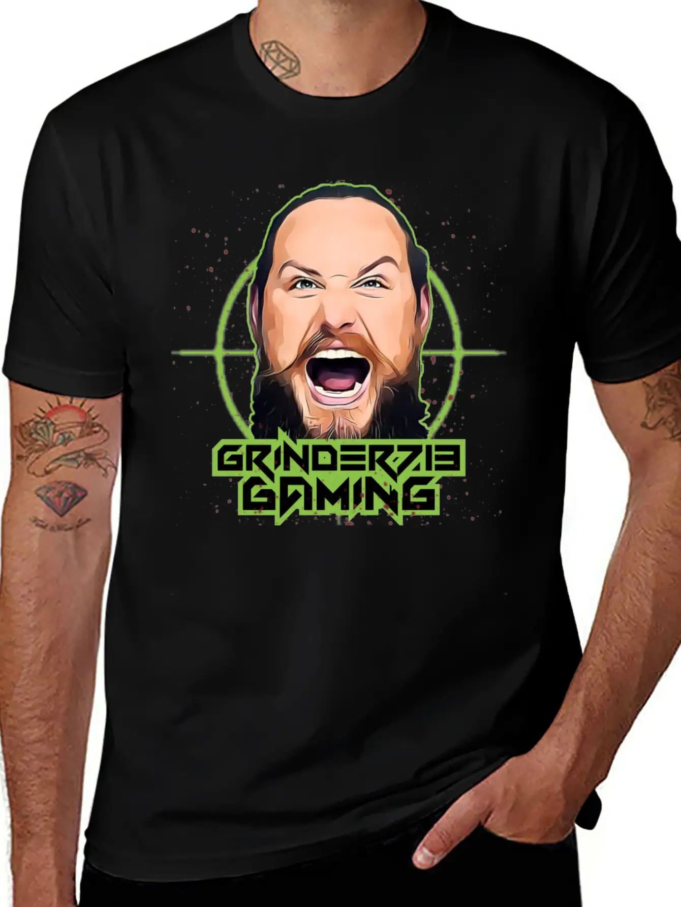 Grinder713Gaming Alternate Logo Unisex Short Sleeve Soft Cotton T-Shirt – Casual Everyday Wear