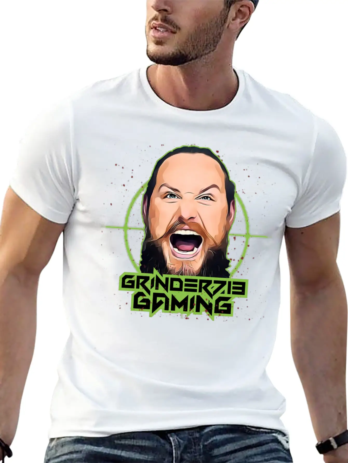 Grinder713Gaming Alternate Logo Unisex Short Sleeve Soft Cotton T-Shirt – Casual Everyday Wear