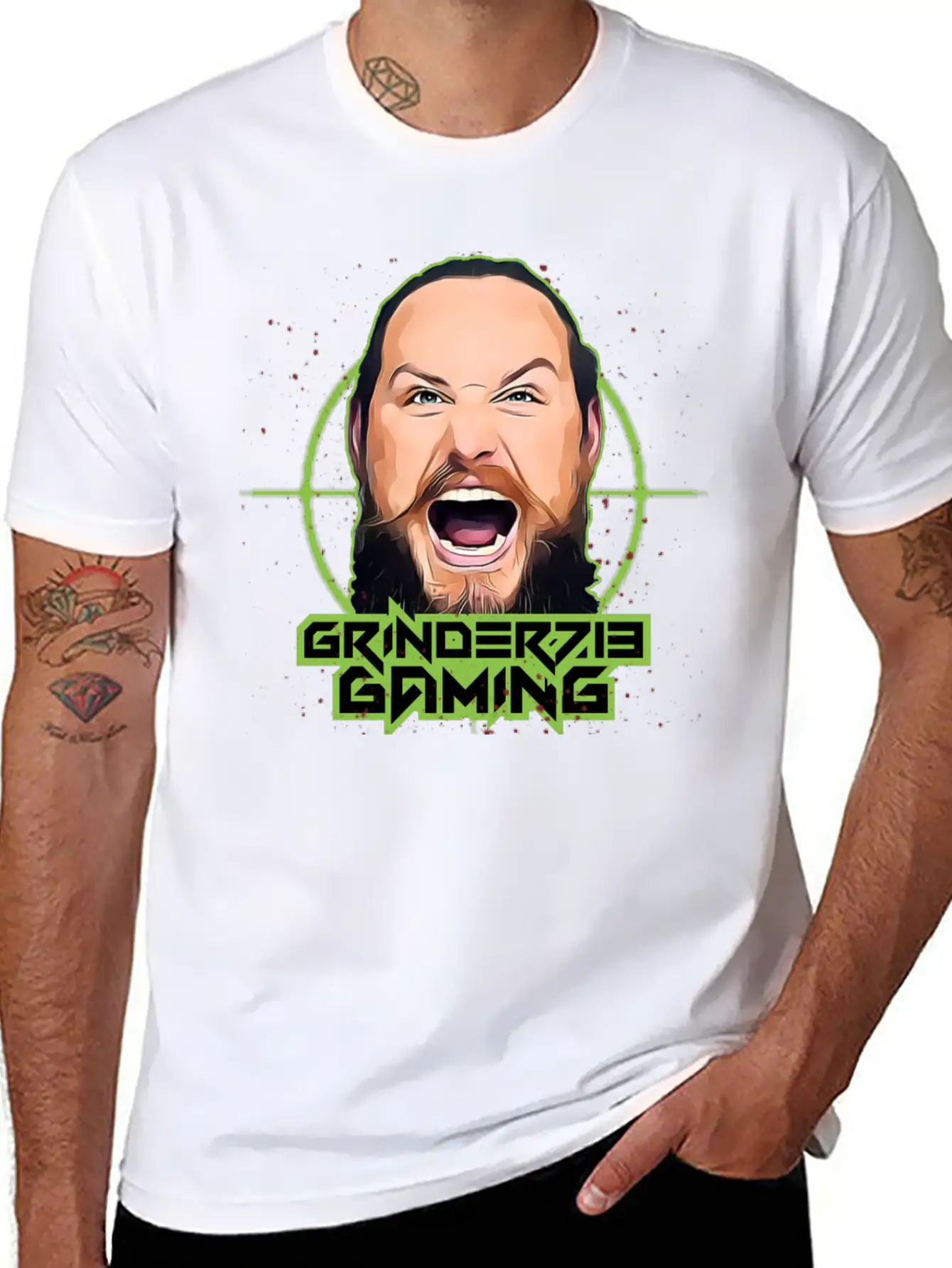 Grinder713Gaming Alternate Logo Unisex Short Sleeve Soft Cotton T-Shirt – Casual Everyday Wear