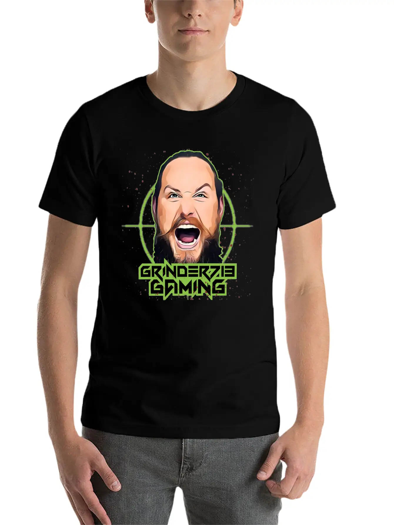 Grinder713Gaming Alternate Logo Unisex Short Sleeve Soft Cotton T-Shirt – Casual Everyday Wear