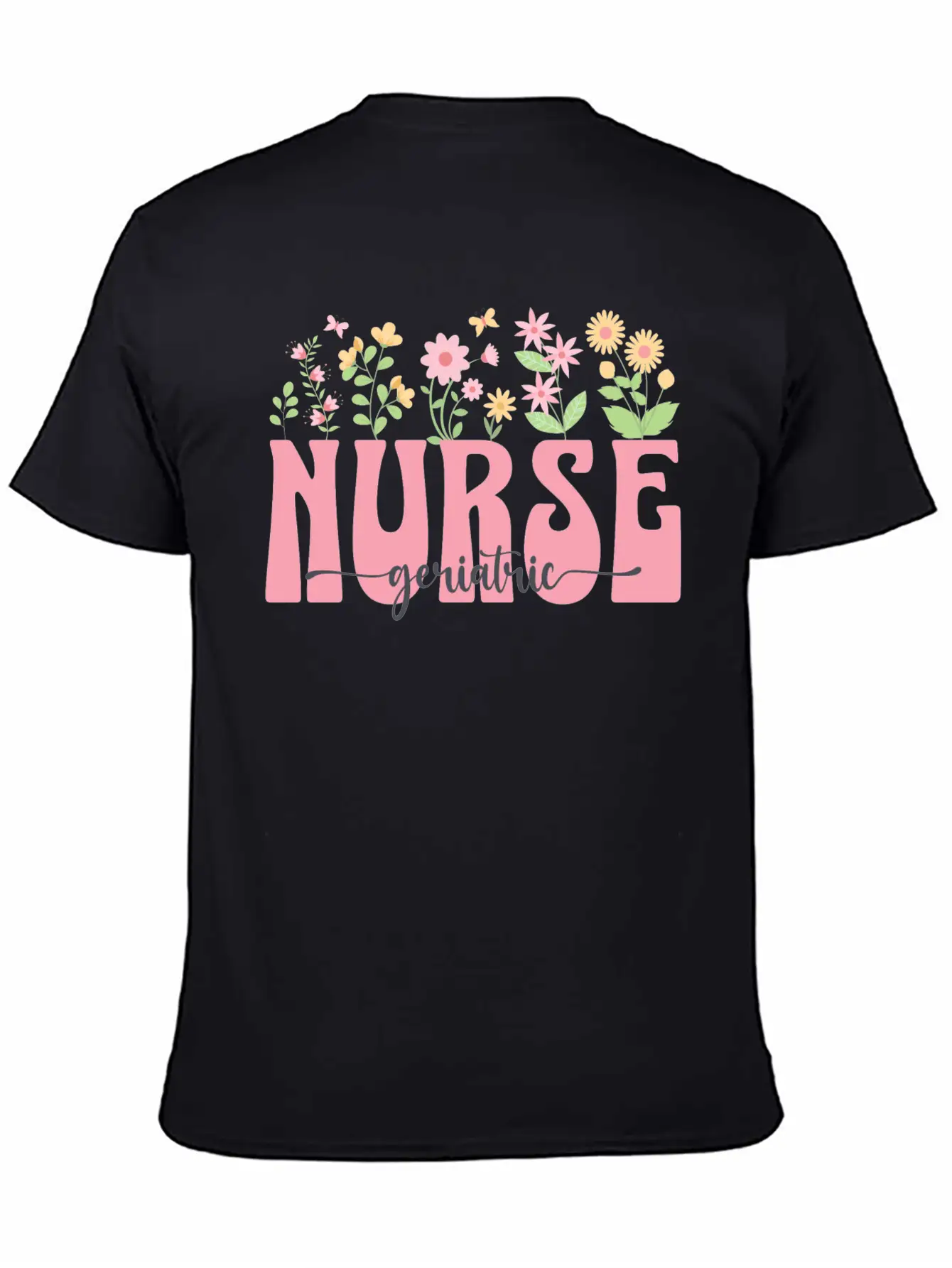 Groovy Geriatric Nurse Flowers Design Timeless Short Sleeve Tee – Comfy And Minimalist Design