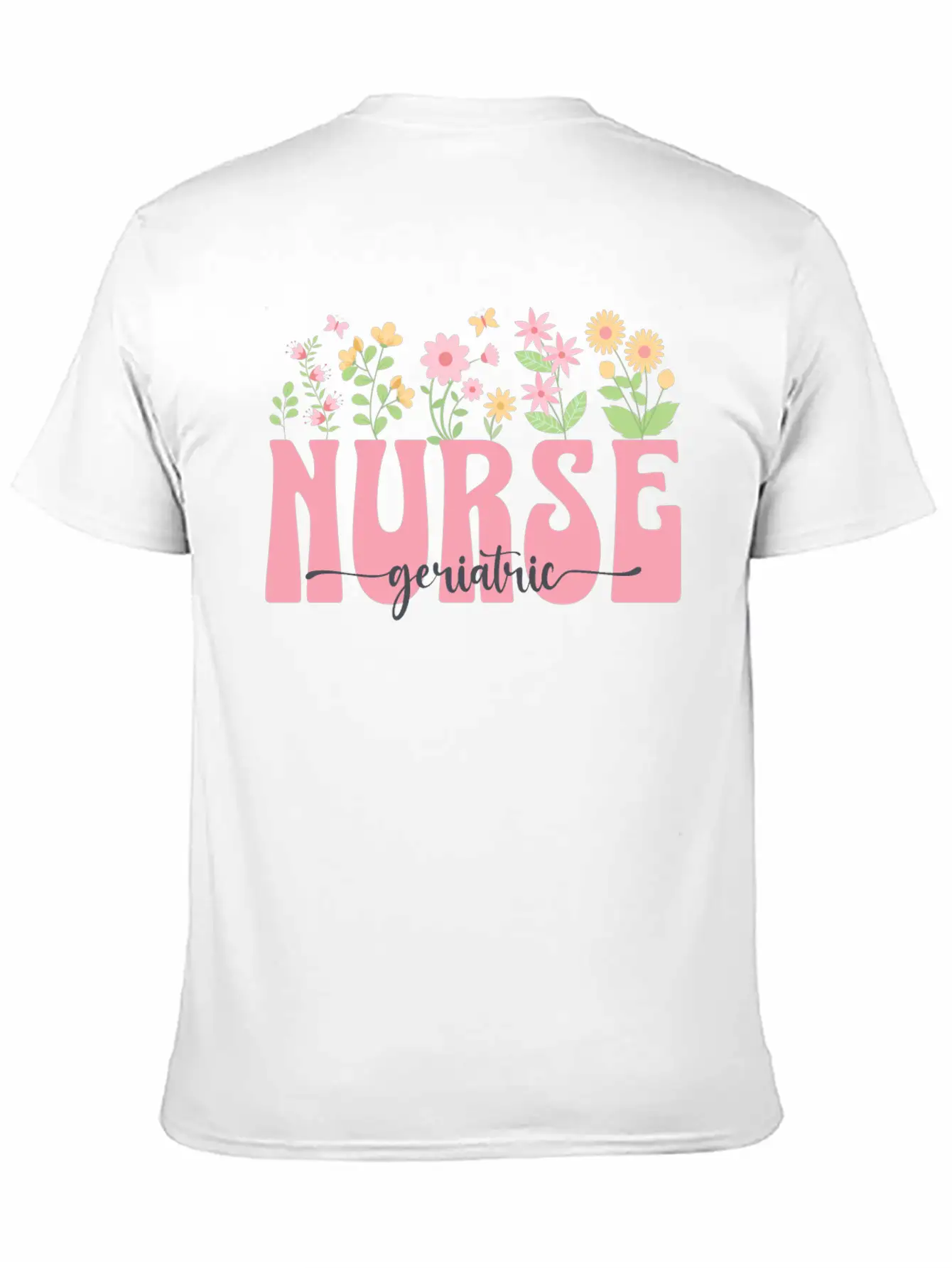 Groovy Geriatric Nurse Flowers Design Timeless Short Sleeve Tee – Comfy And Minimalist Design