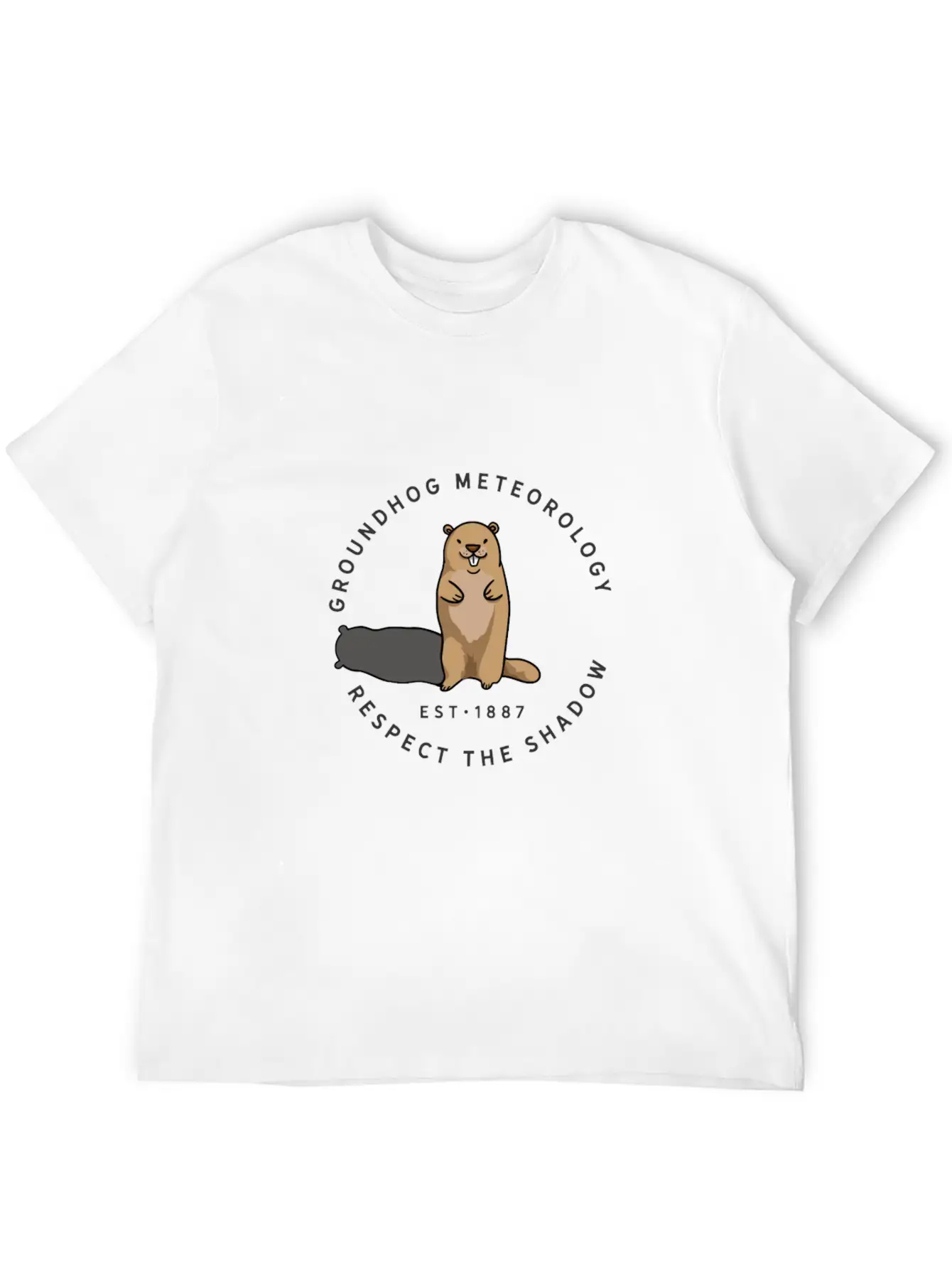 Groundhog Day Funny Quote Respect The Shadow Meteo Timeless Short Sleeve Tee – Comfy And Minimalist Design