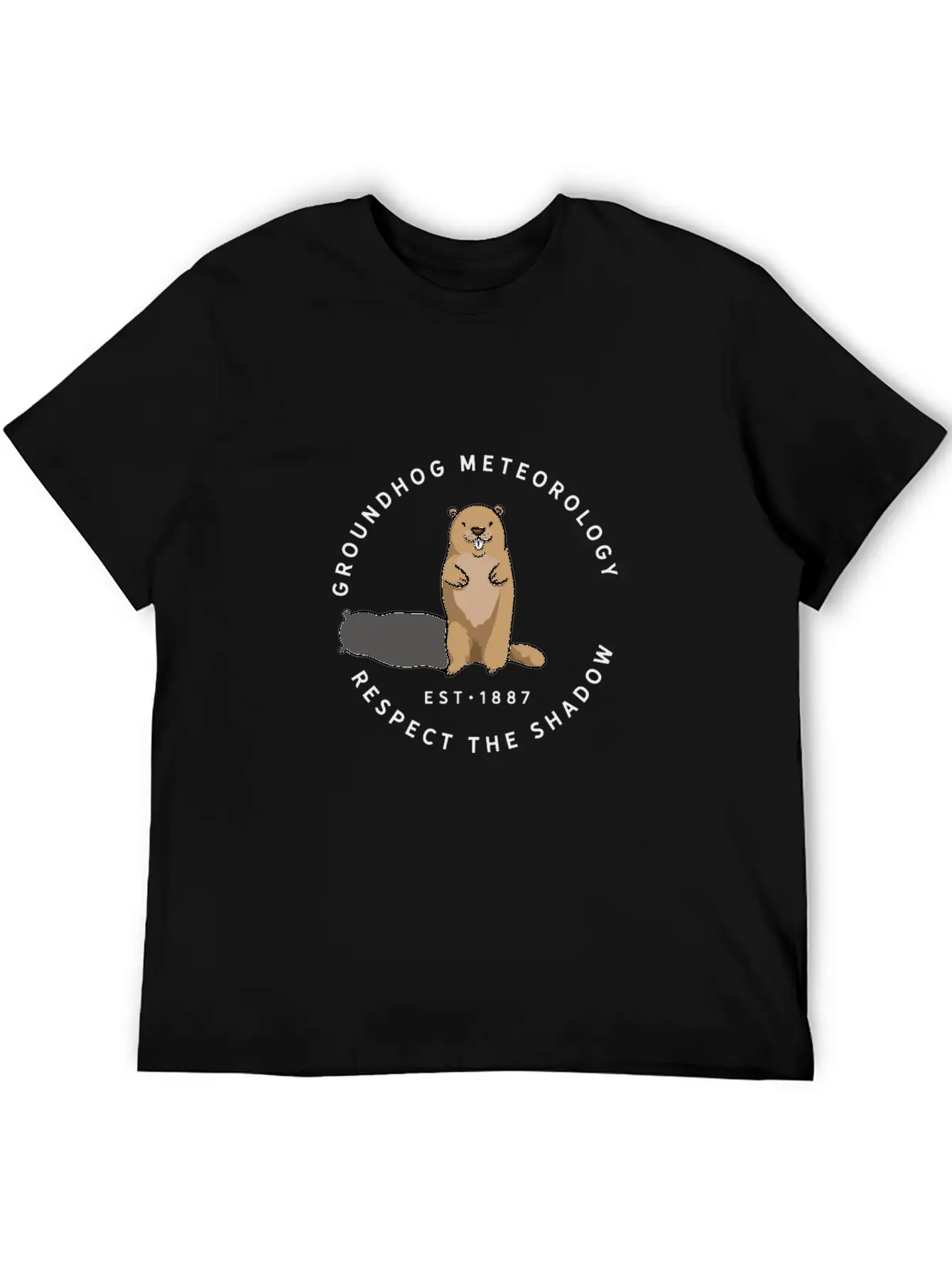 Groundhog Day Funny Quote Respect The Shadow Meteo Timeless Short Sleeve Tee – Comfy And Minimalist Design