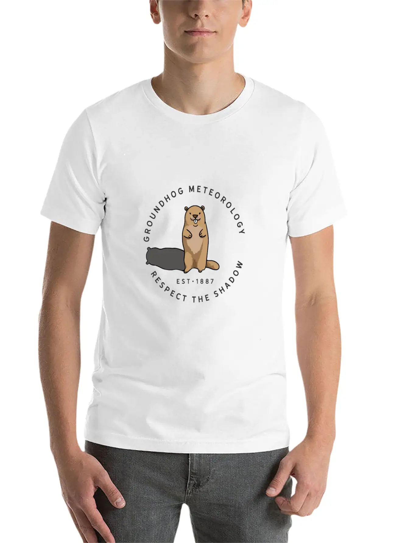 Groundhog Day Funny Quote Respect The Shadow Meteo Timeless Short Sleeve Tee – Comfy And Minimalist Design