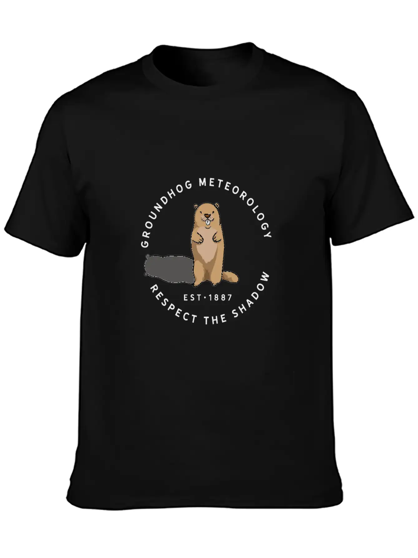 Groundhog Day Funny Quote Respect The Shadow Meteo Timeless Short Sleeve Tee – Comfy And Minimalist Design