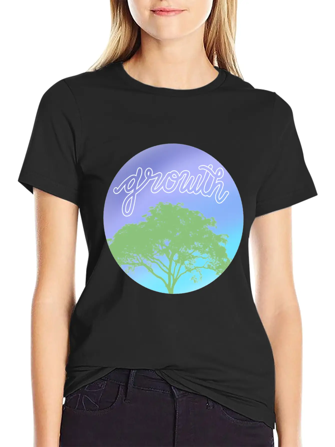 Growth Comfortable Minimalist Graphic Tee – Summer Style Essential