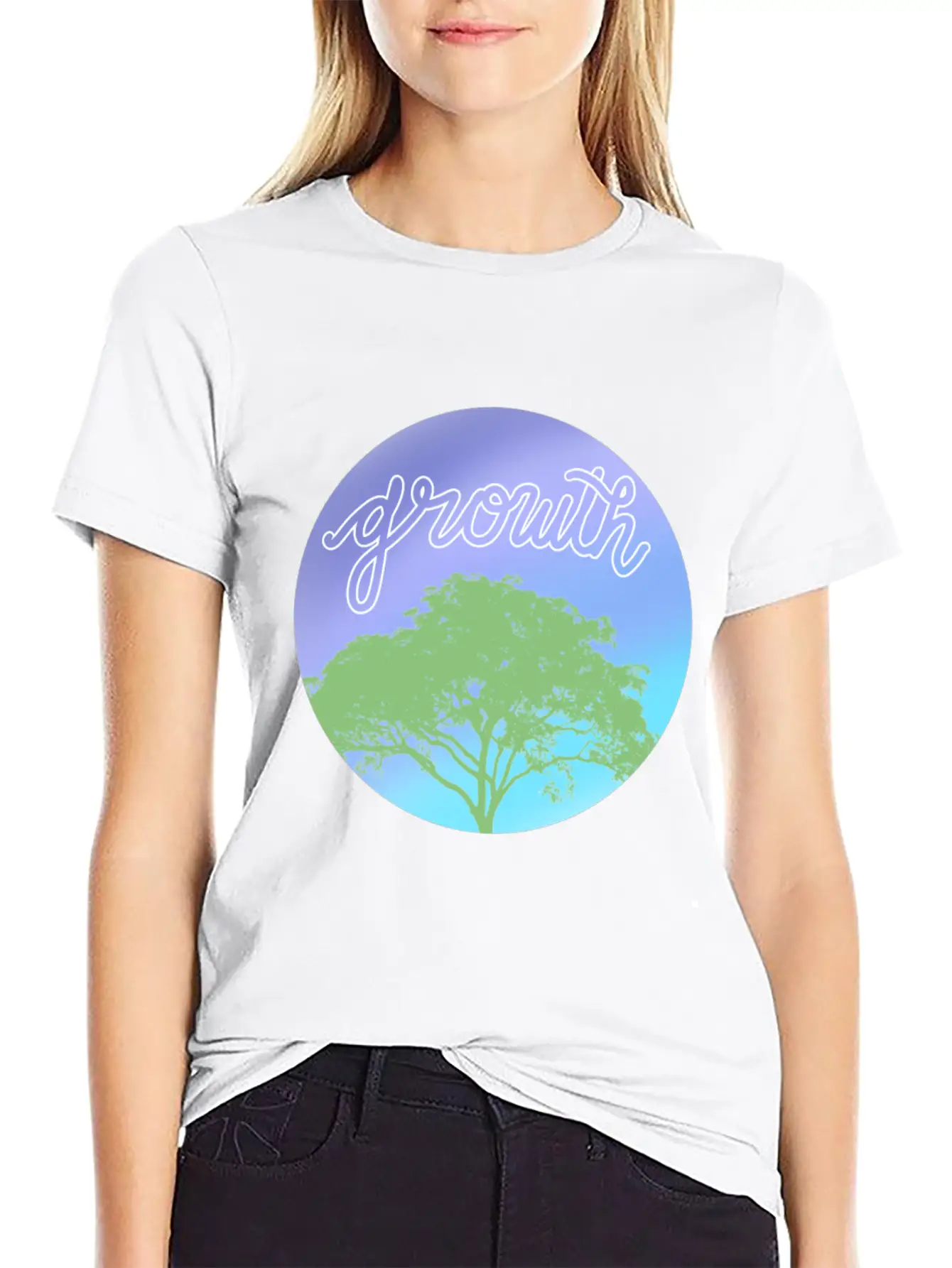 Growth Comfortable Minimalist Graphic Tee – Summer Style Essential