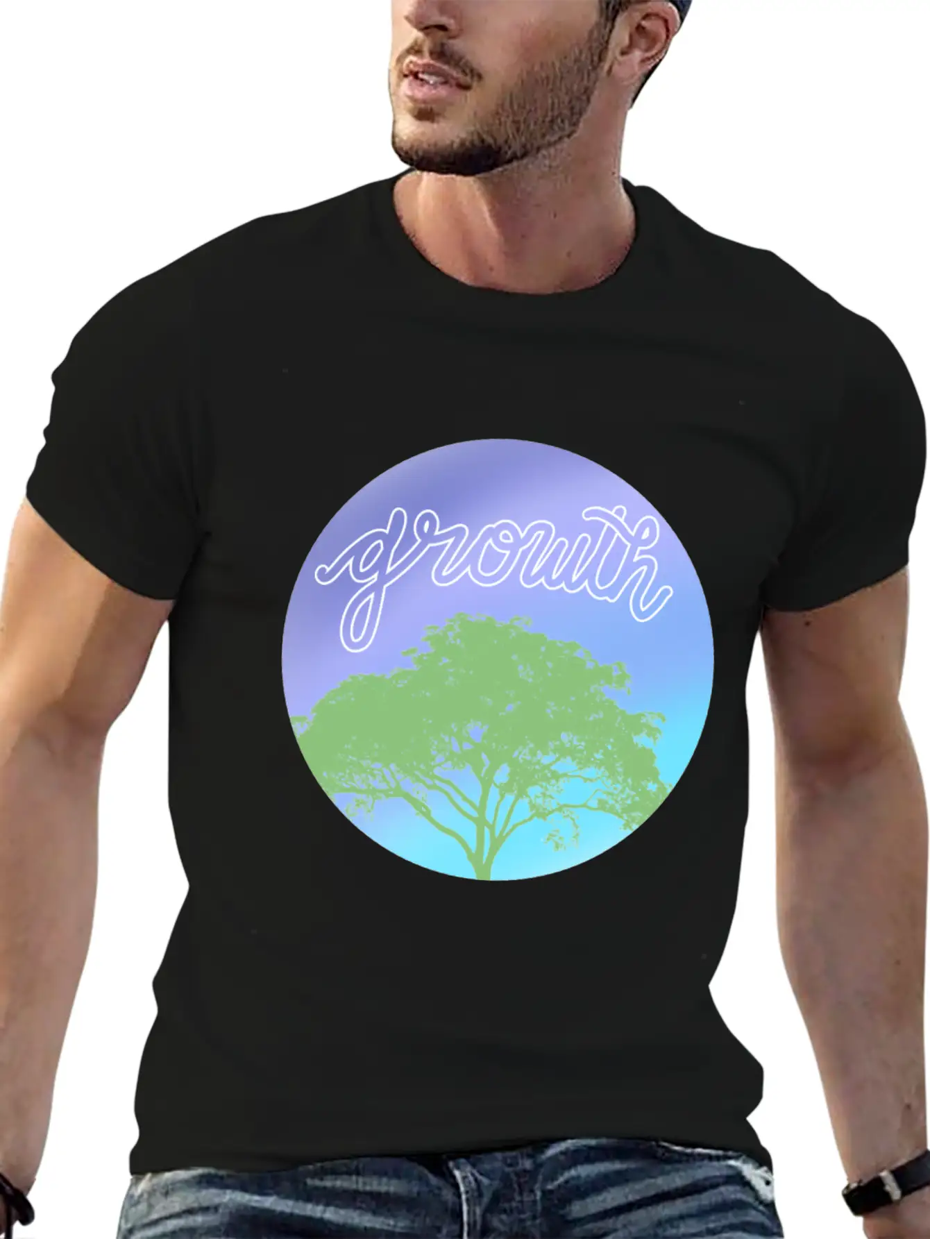 Growth Comfortable Minimalist Graphic Tee – Summer Style Essential