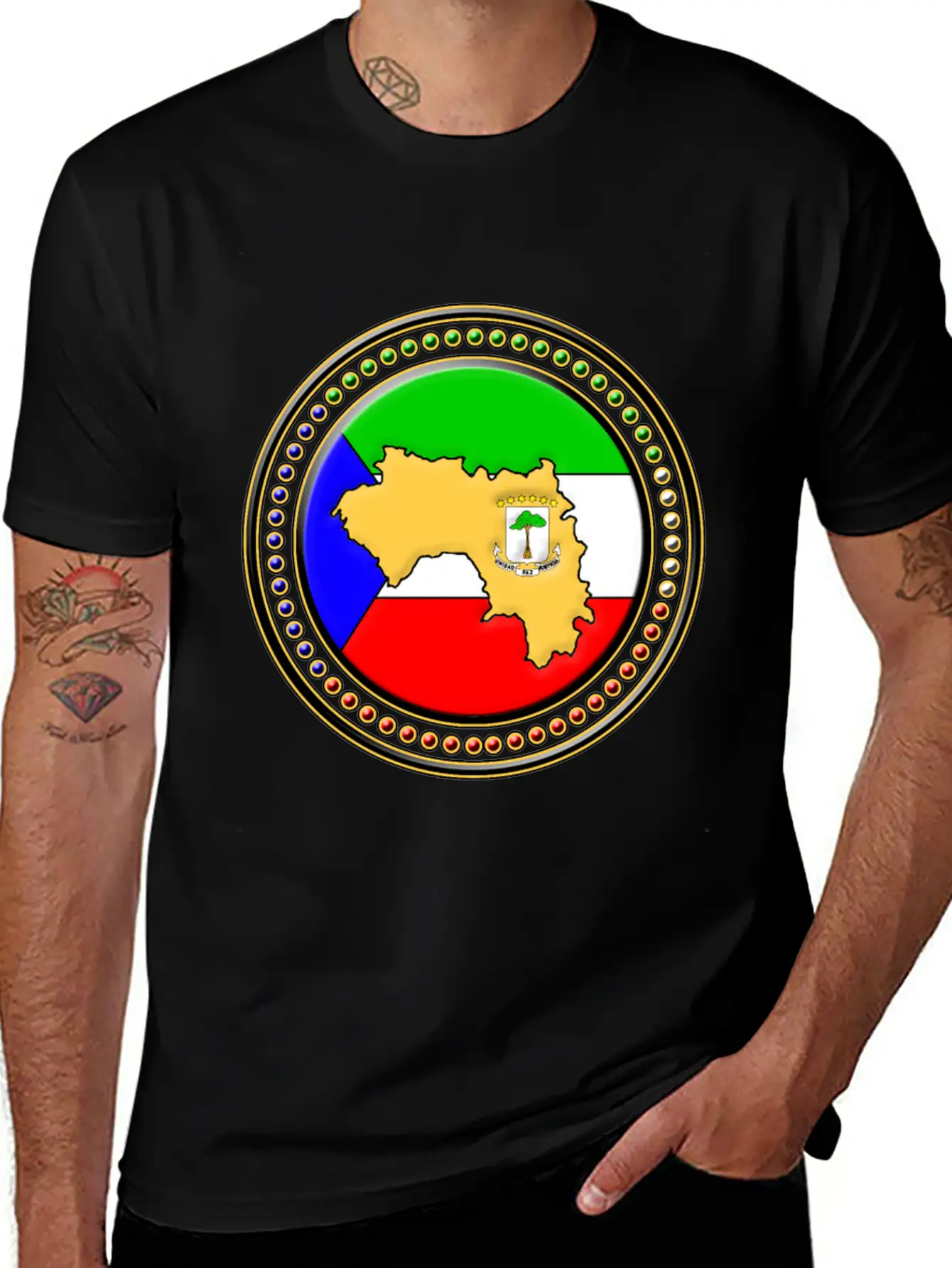 Guinea Flag Map Essential Unisex Summer Tee – Soft Cotton Casual Fit