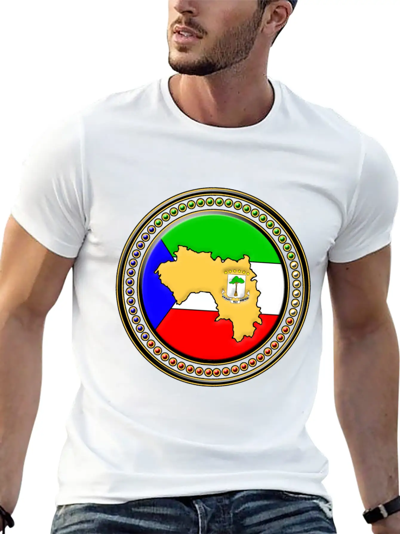 Guinea Flag Map Essential Unisex Summer Tee – Soft Cotton Casual Fit