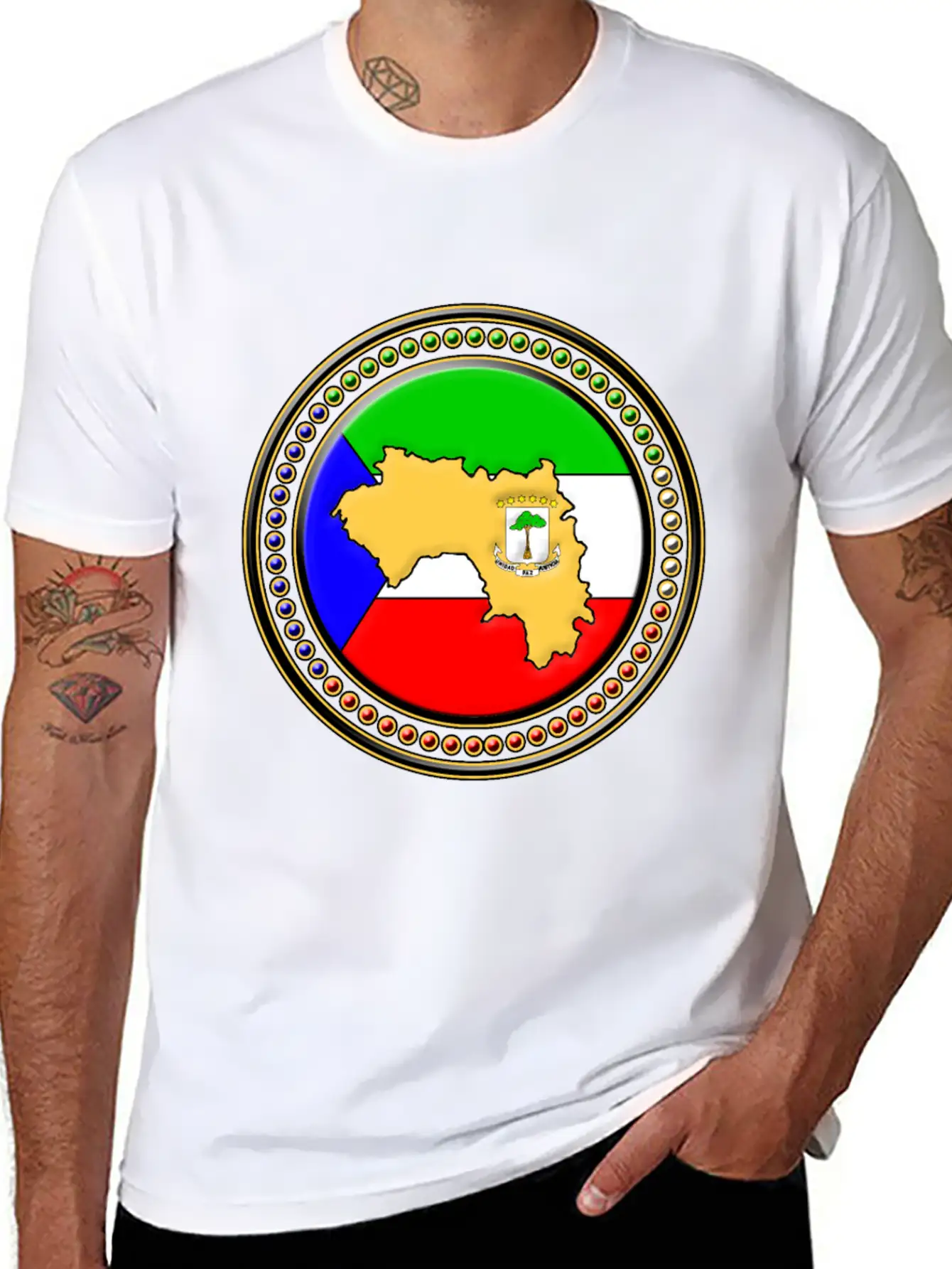 Guinea Flag Map Essential Unisex Summer Tee – Soft Cotton Casual Fit