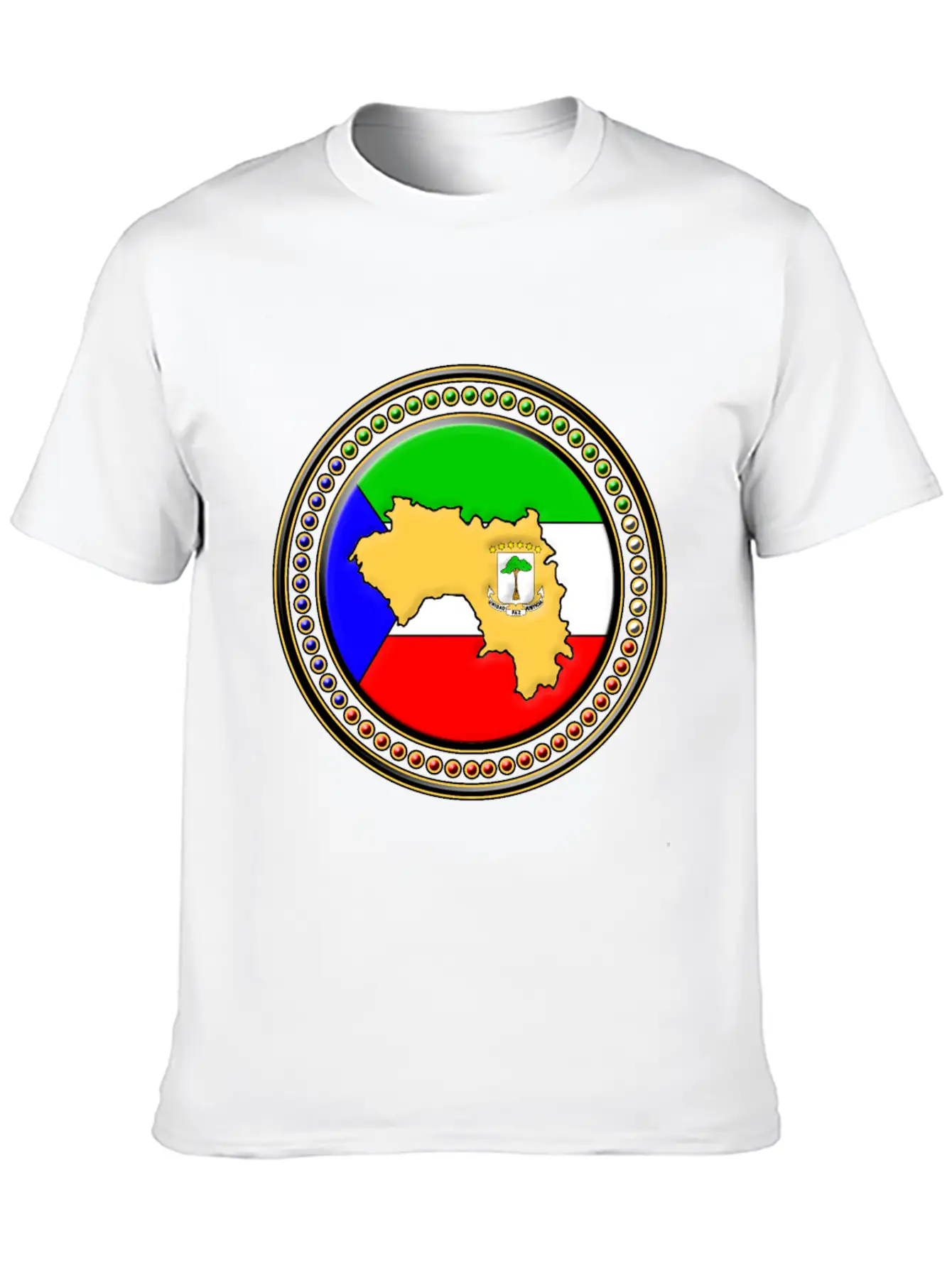 Guinea Flag Map Essential Unisex Summer Tee – Soft Cotton Casual Fit