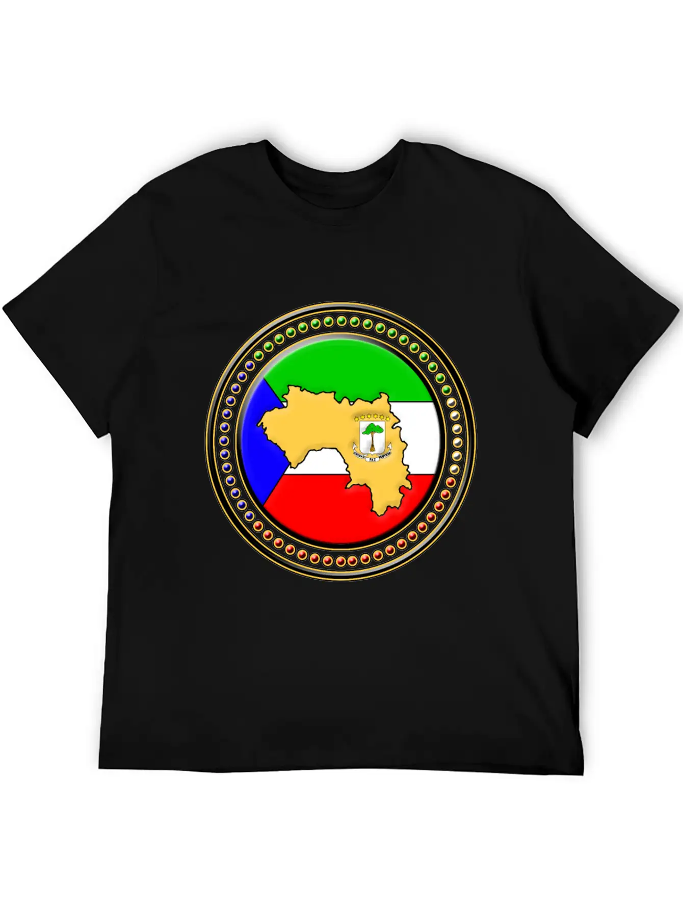 Guinea Flag Map Essential Unisex Summer Tee – Soft Cotton Casual Fit