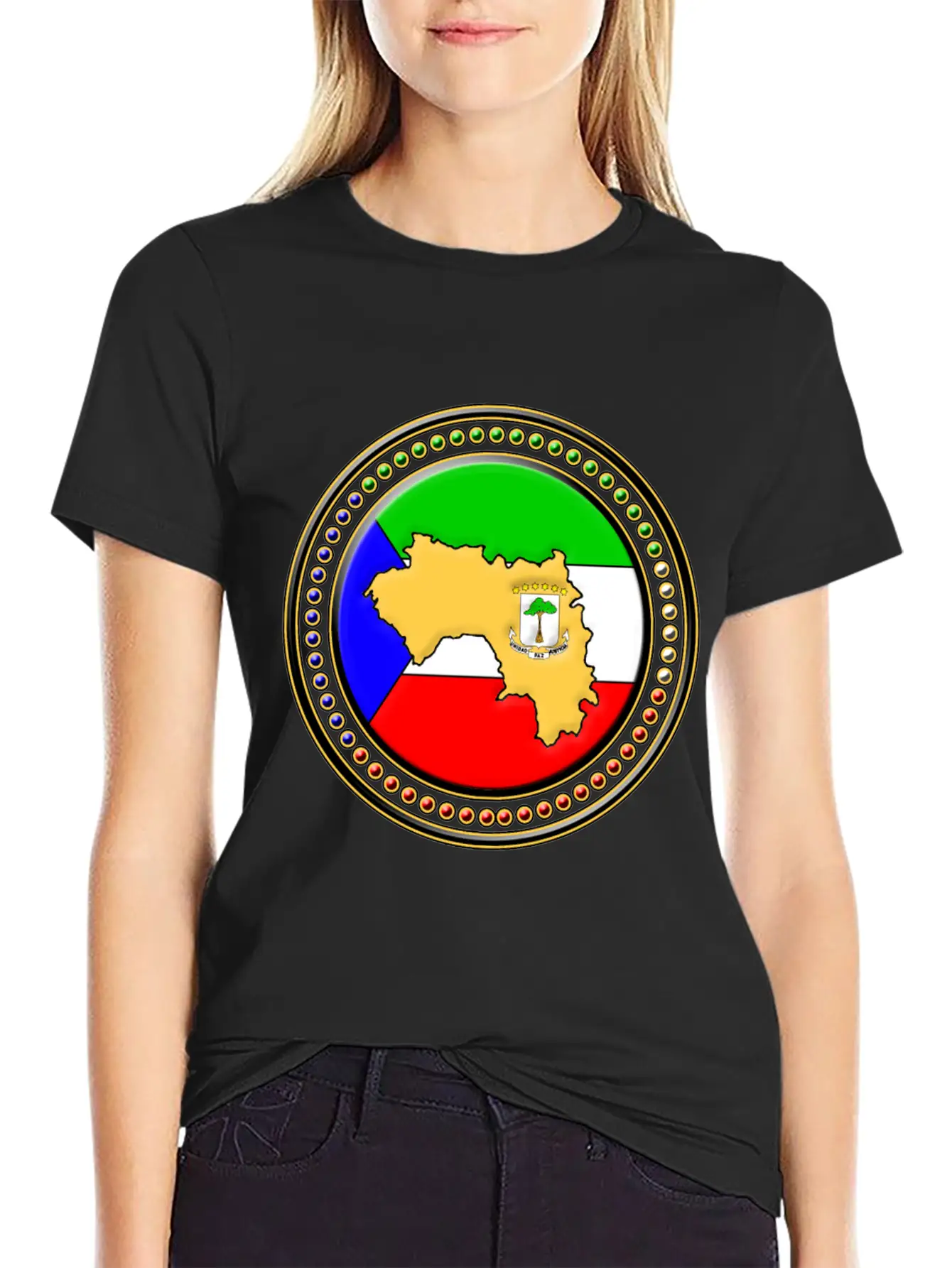 Guinea Flag Map Essential Unisex Summer Tee – Soft Cotton Casual Fit