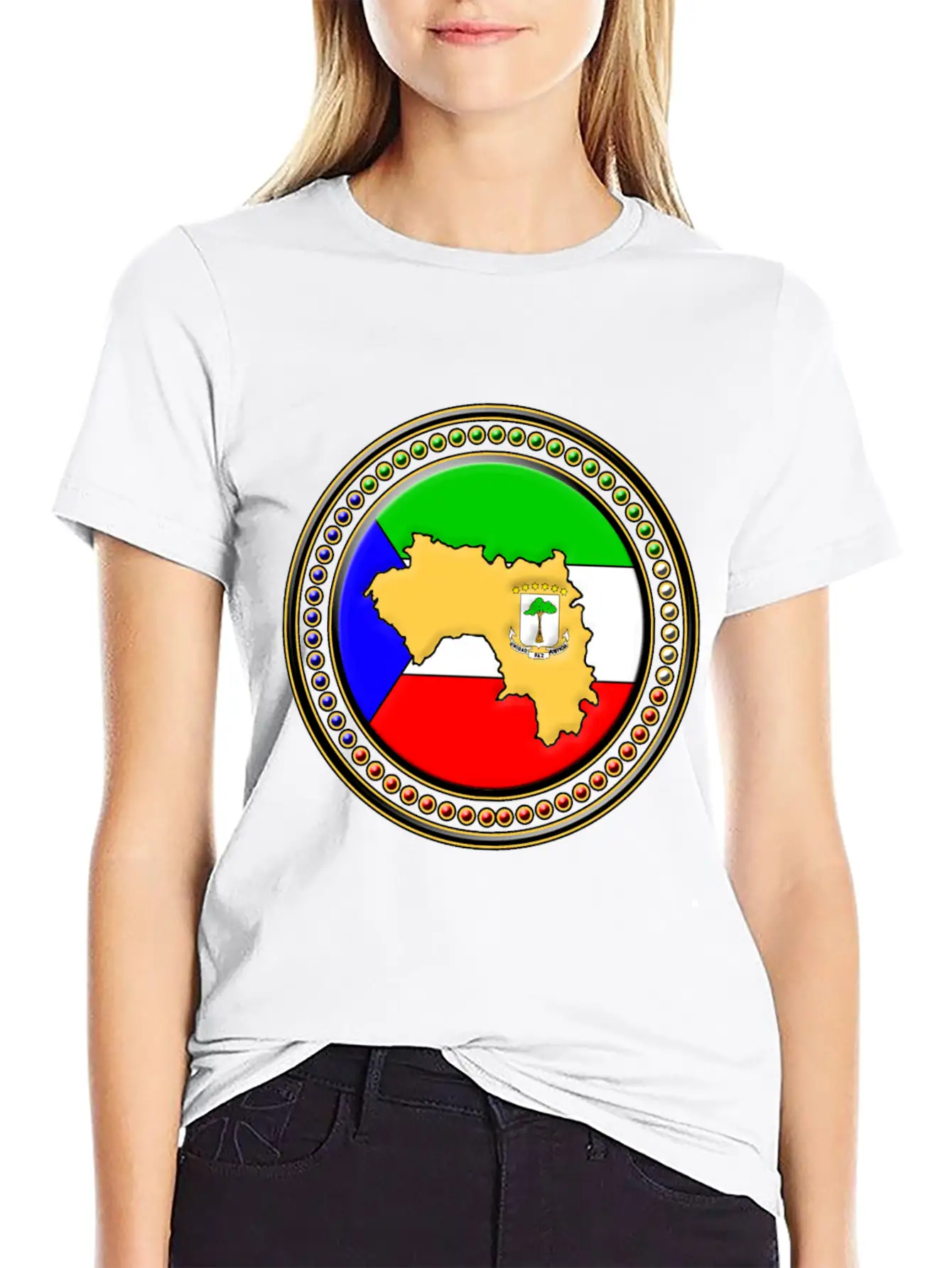 Guinea Flag Map Essential Unisex Summer Tee – Soft Cotton Casual Fit
