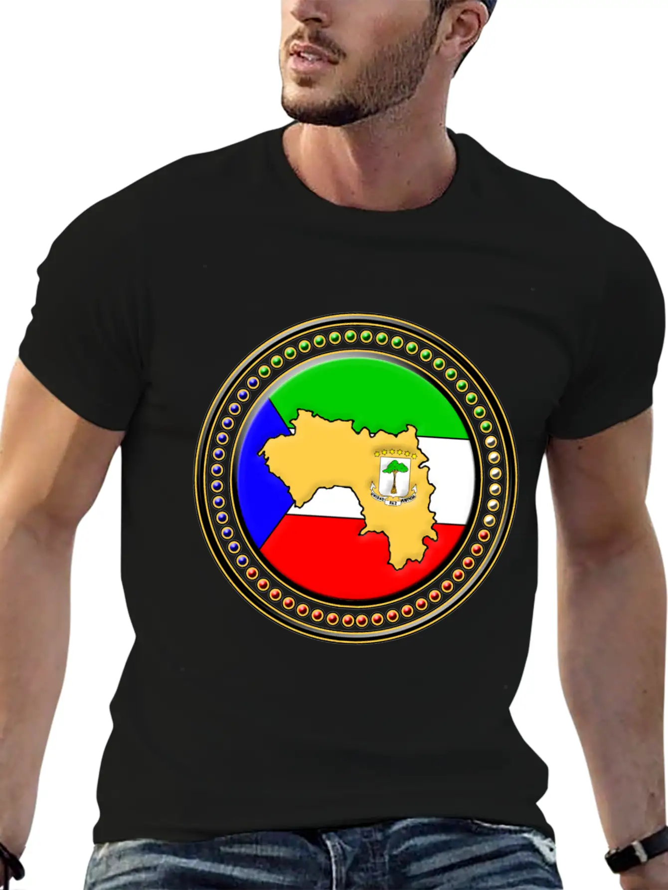 Guinea Flag Map Essential Unisex Summer Tee – Soft Cotton Casual Fit