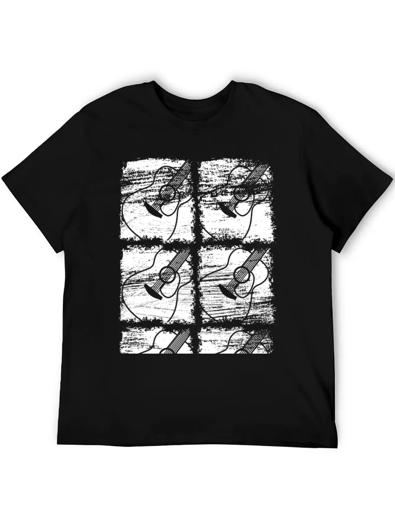Guitar Drawing Unisex Short Sleeve Soft Cotton T-Shirt – Casual Everyday Wear