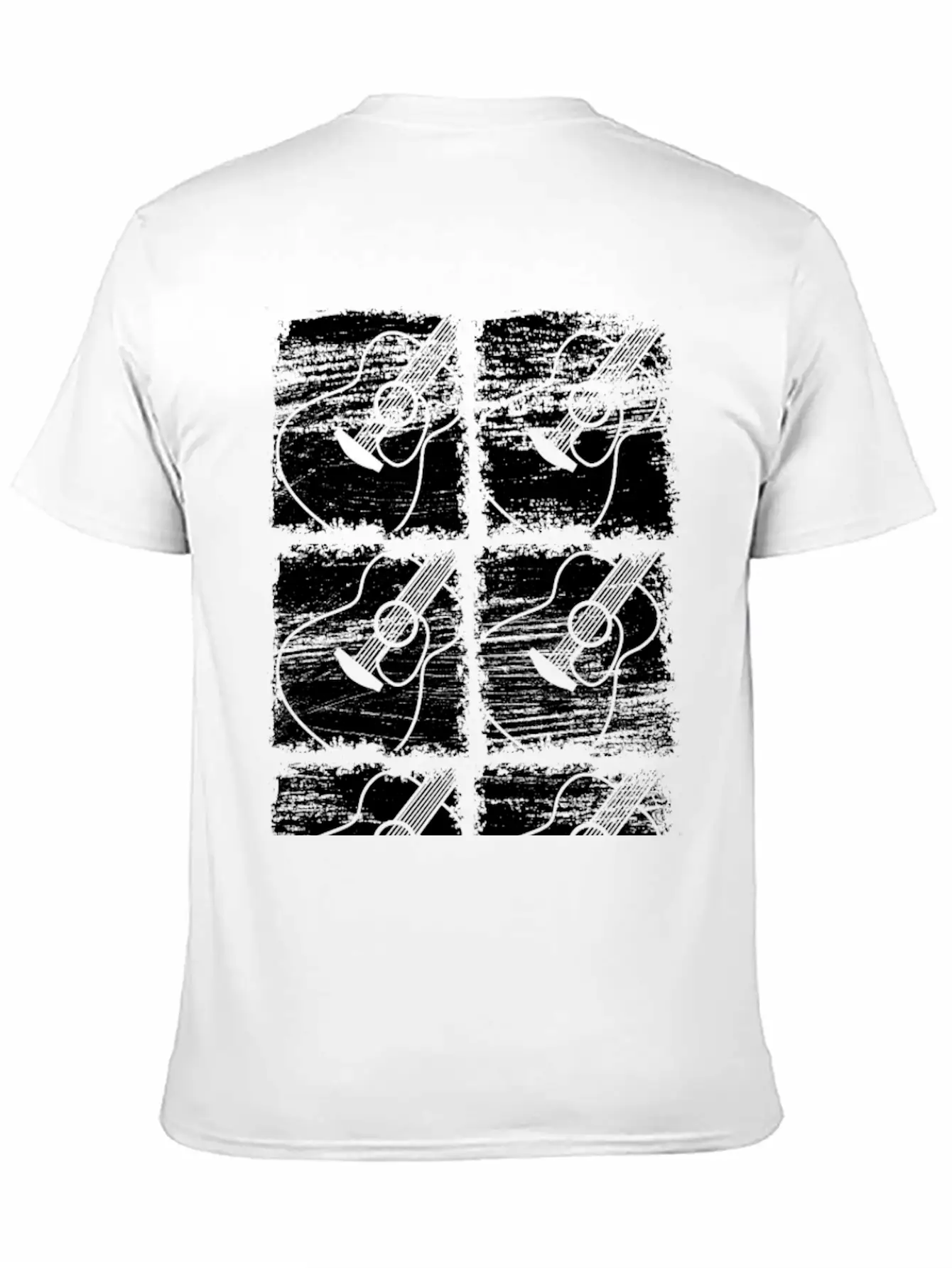 Guitar Drawing Unisex Short Sleeve Soft Cotton T-Shirt – Casual Everyday Wear