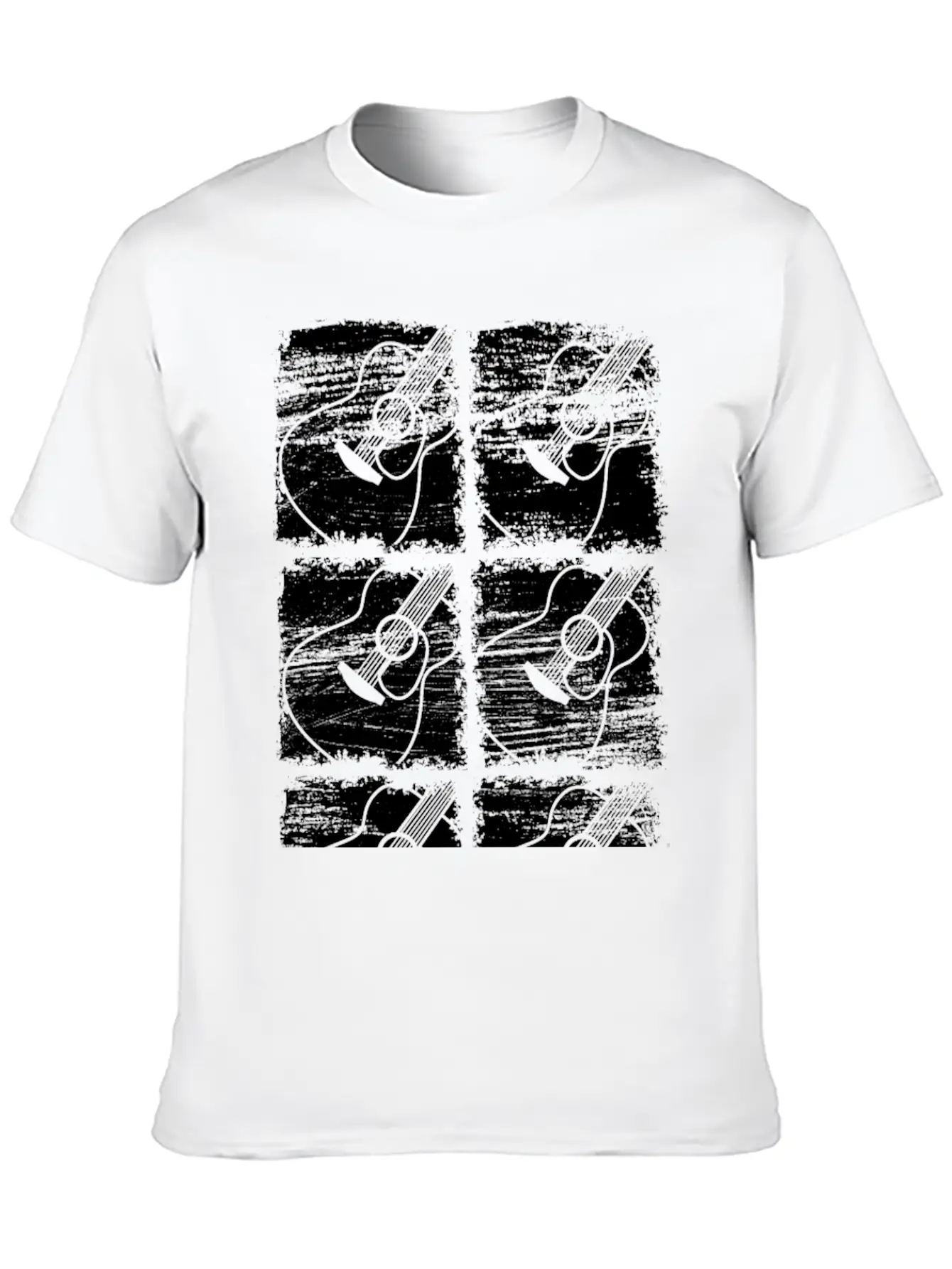Guitar Drawing Unisex Short Sleeve Soft Cotton T-Shirt – Casual Everyday Wear