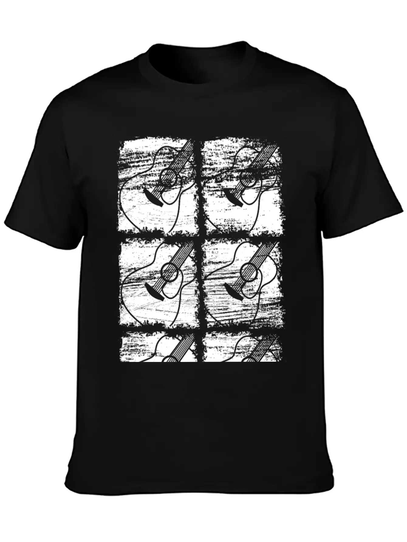 Guitar Drawing Unisex Short Sleeve Soft Cotton T-Shirt – Casual Everyday Wear